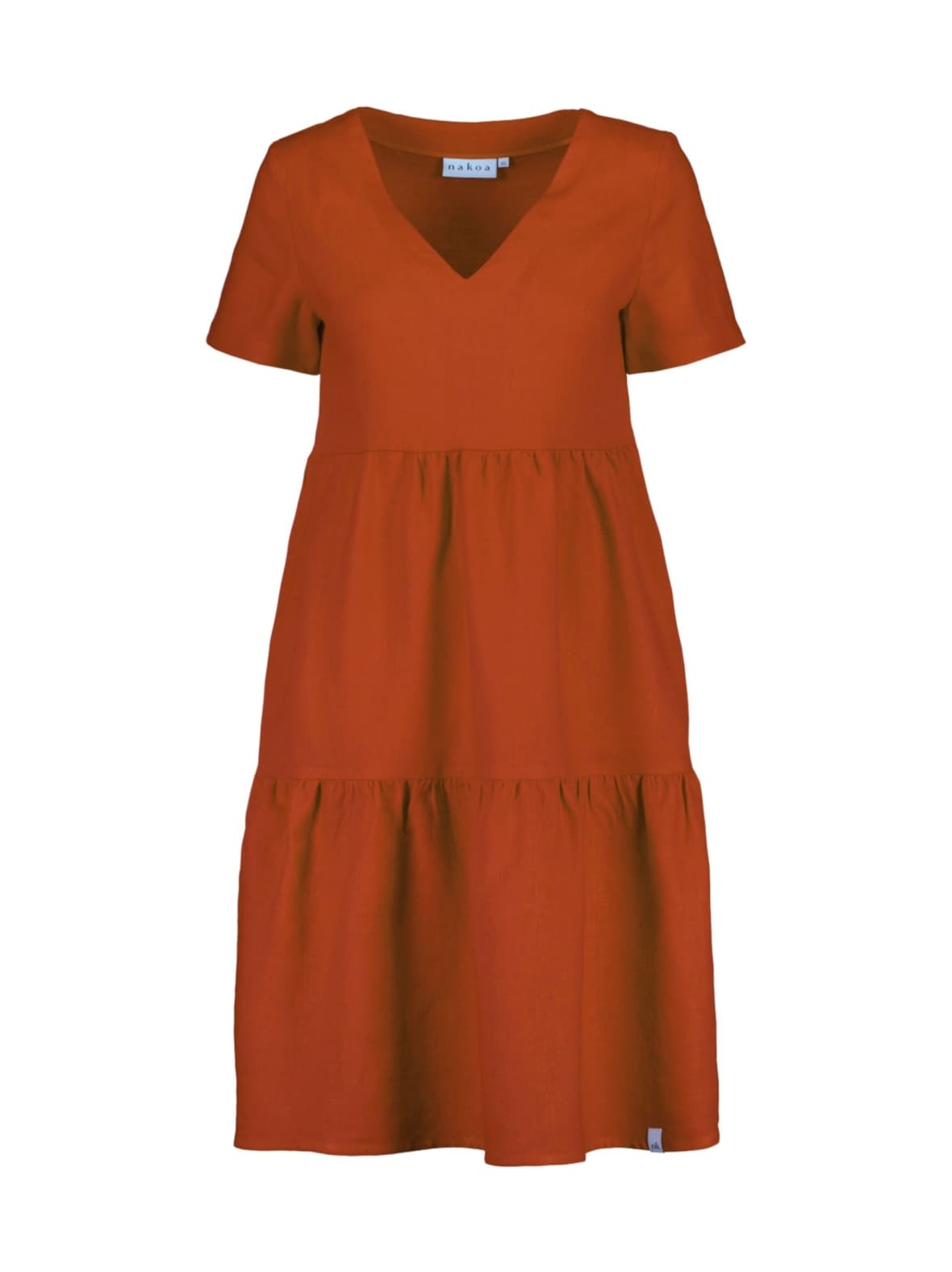 Pellava kerrosmekko, burnt orange