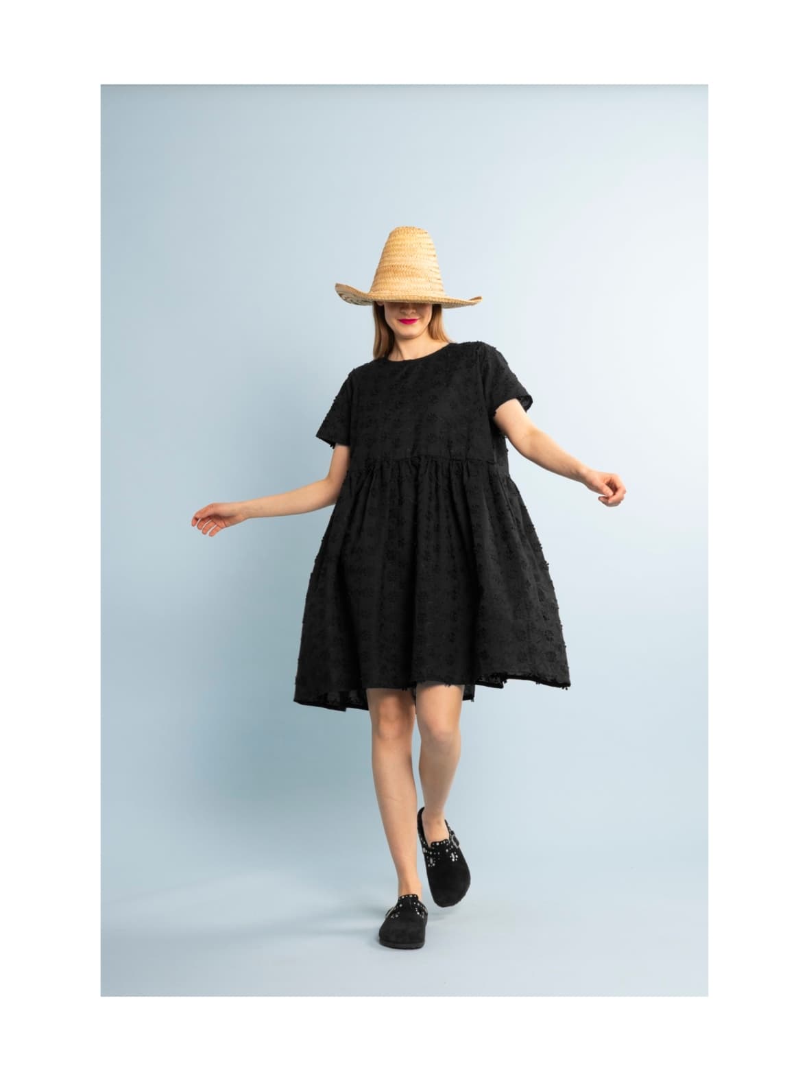 Lush- babydoll mekko, musta daisy