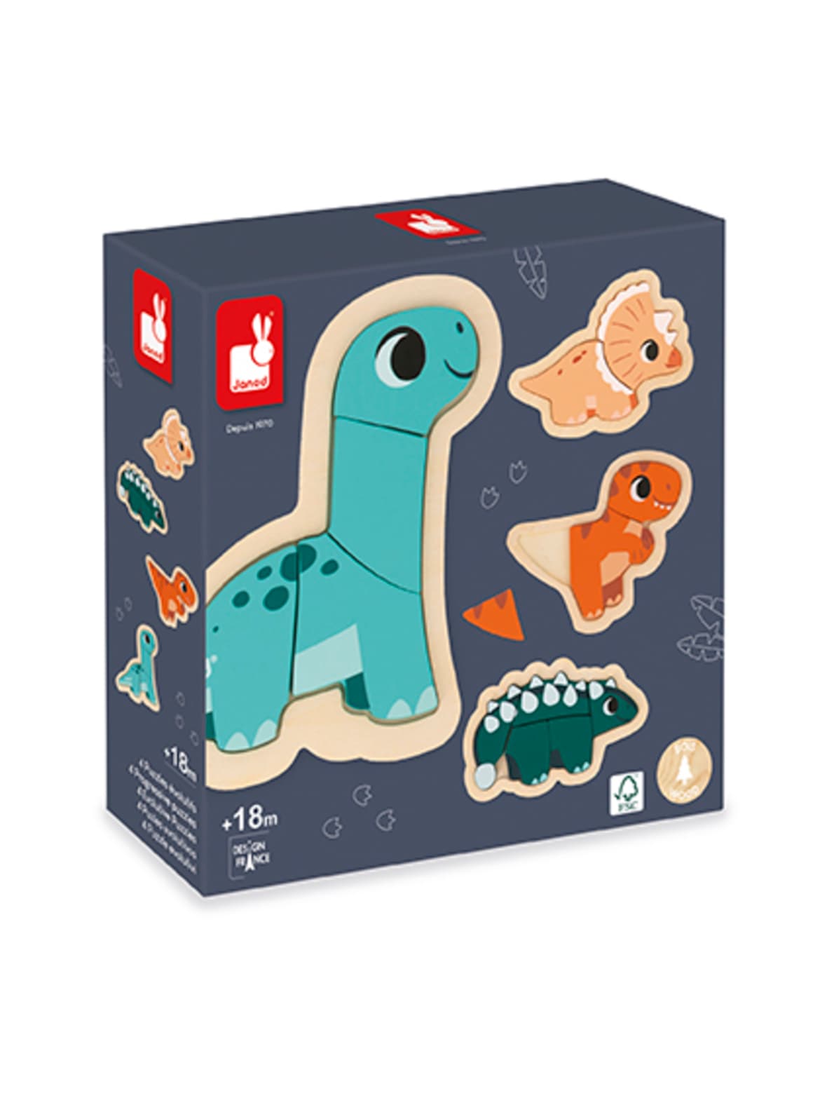 Janod dino kehittävät palapelit, 4 kpl