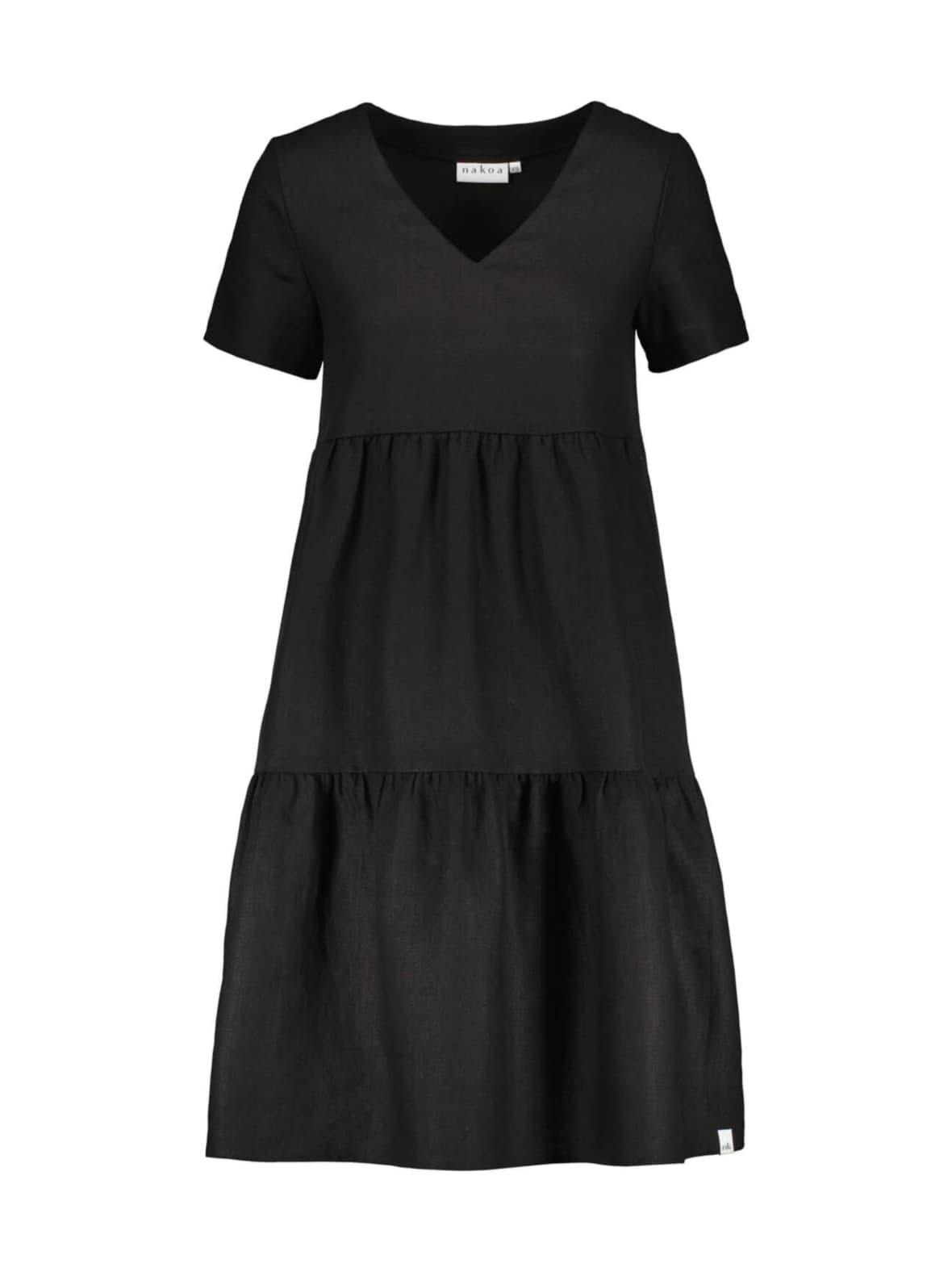 Pellava kerrosmekko, black