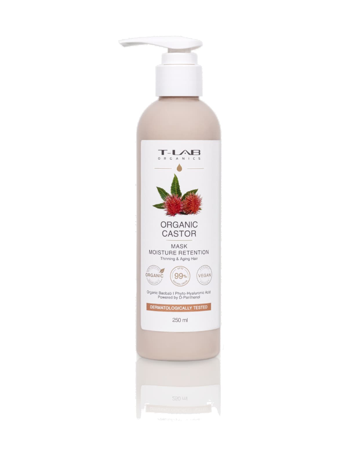 Organic castor moisture retention mask -hoitonaamio kuiville ja ohentuneille hiuksille 250ml