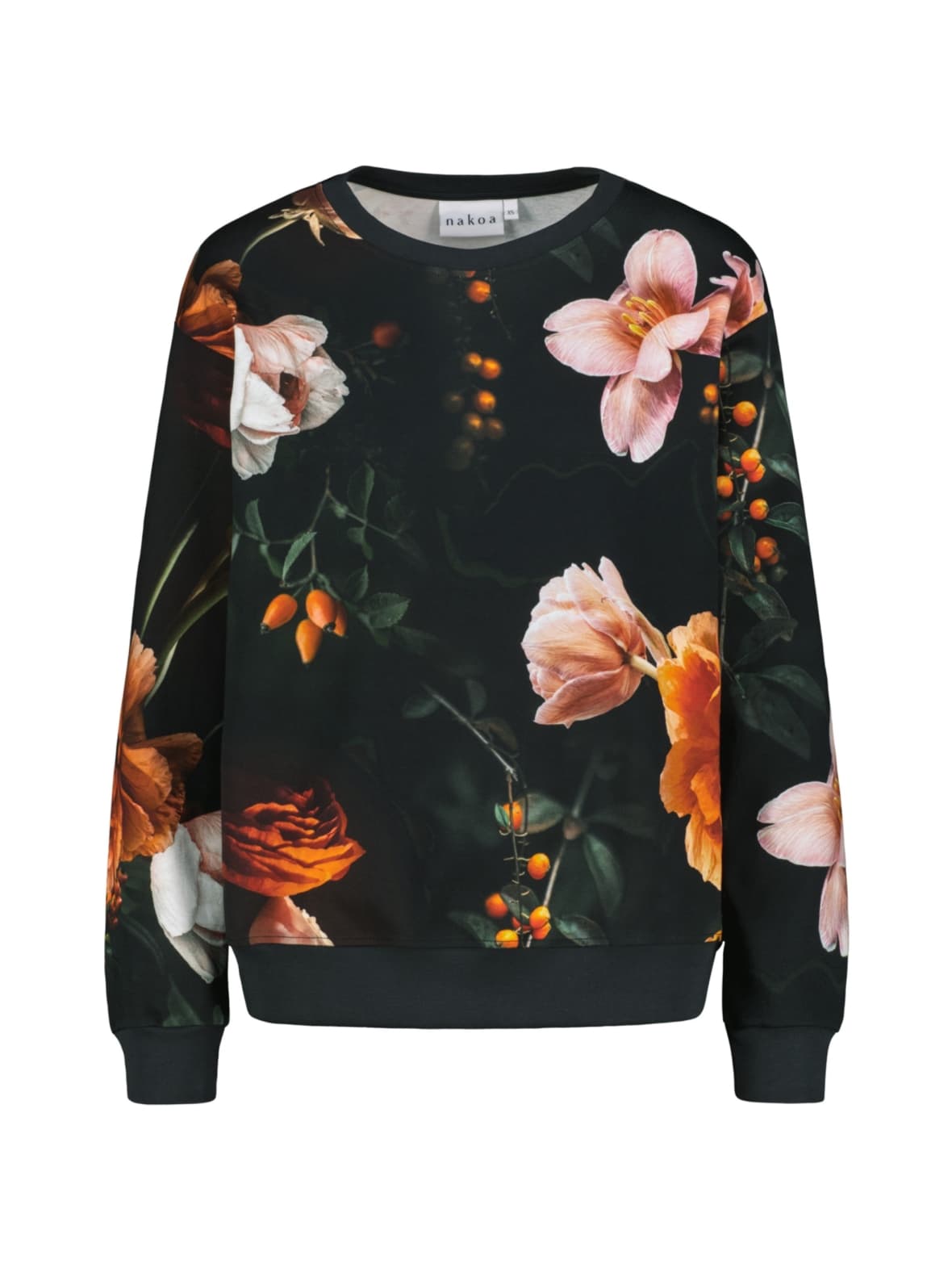 Casual chic print shirt, copper flower