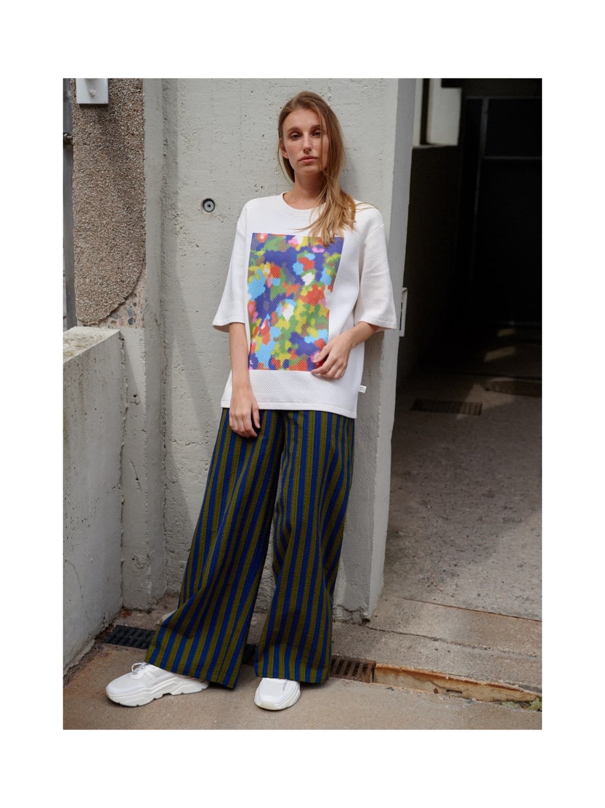 Stripy aikuisten seersucker-housut