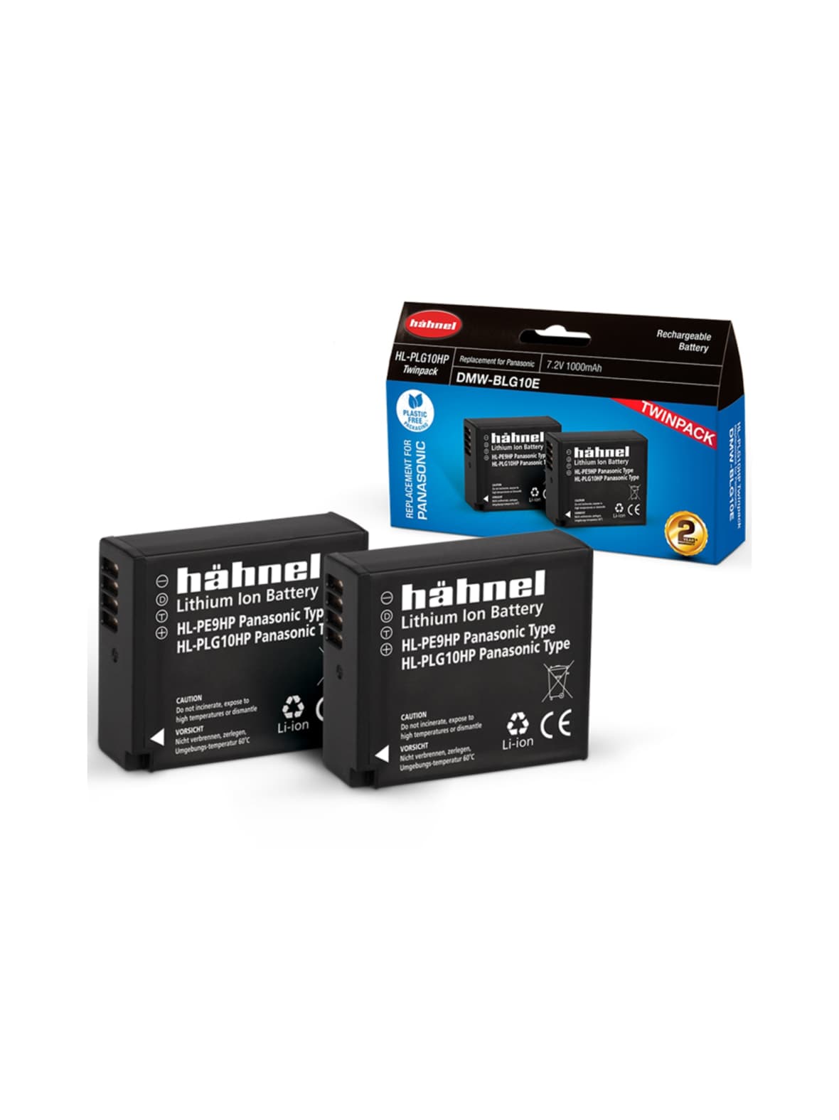 Hähnel hl-plg10hp (panasonic dmw-blg10e) 2kpl akkuja