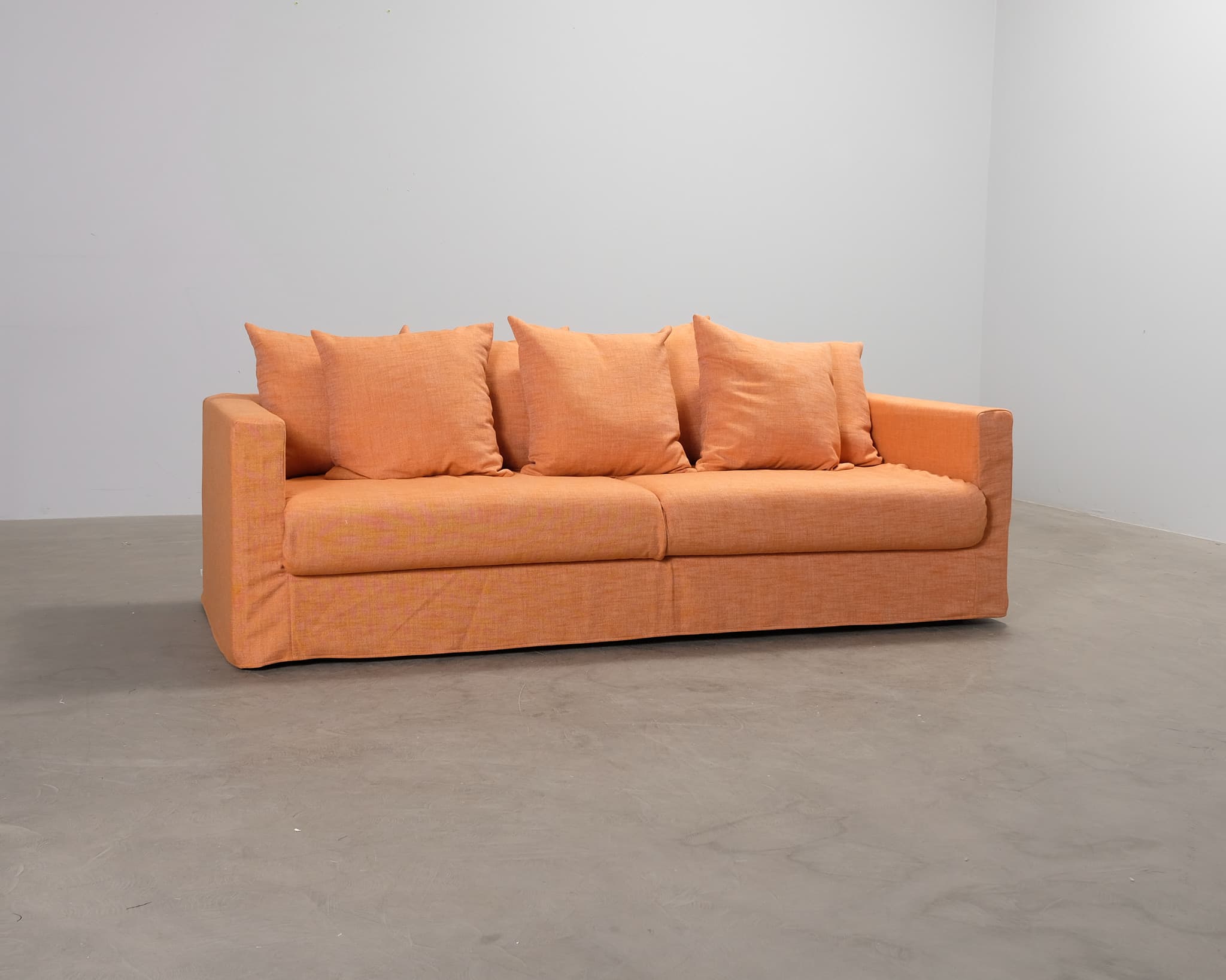 Take Two by Mjuk Margot 3-istuttava sohva irtopäällisillä sininen & oranssi