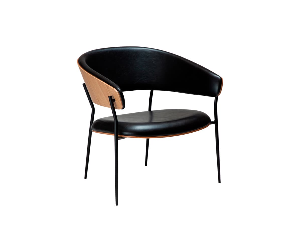 Dan-Form Crib nojatuoli musta / tammi