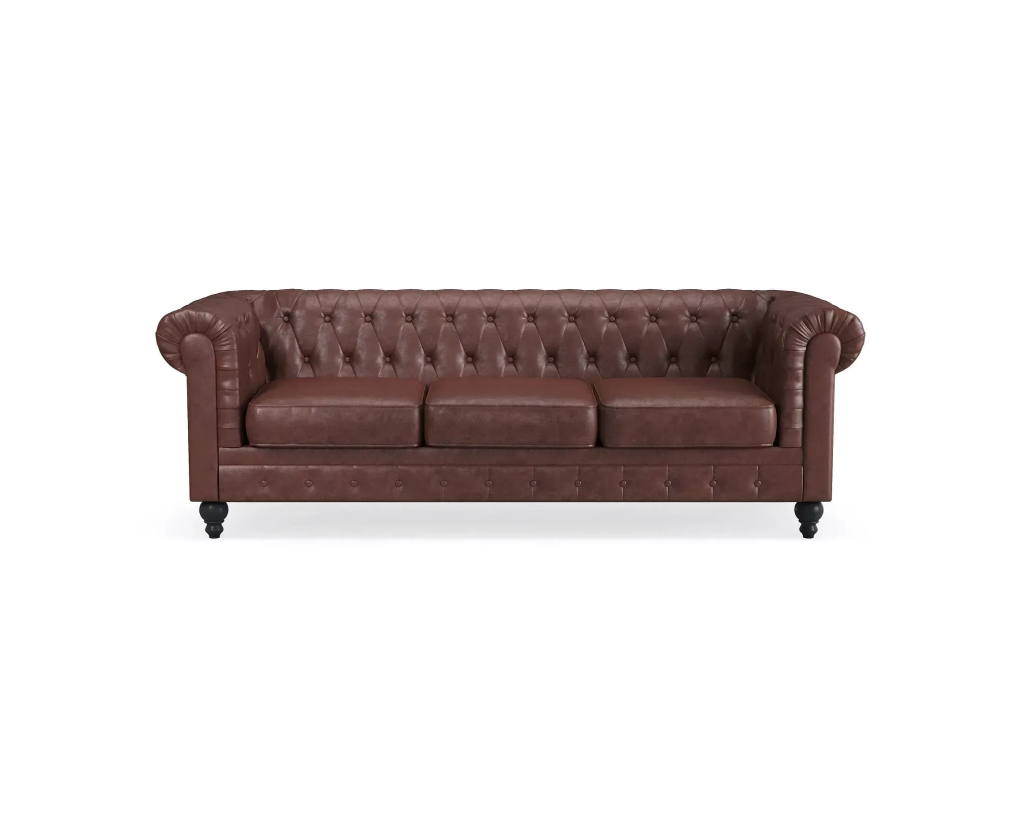 Chesterfield Lyx 3-istuttava sohva tummanruskea