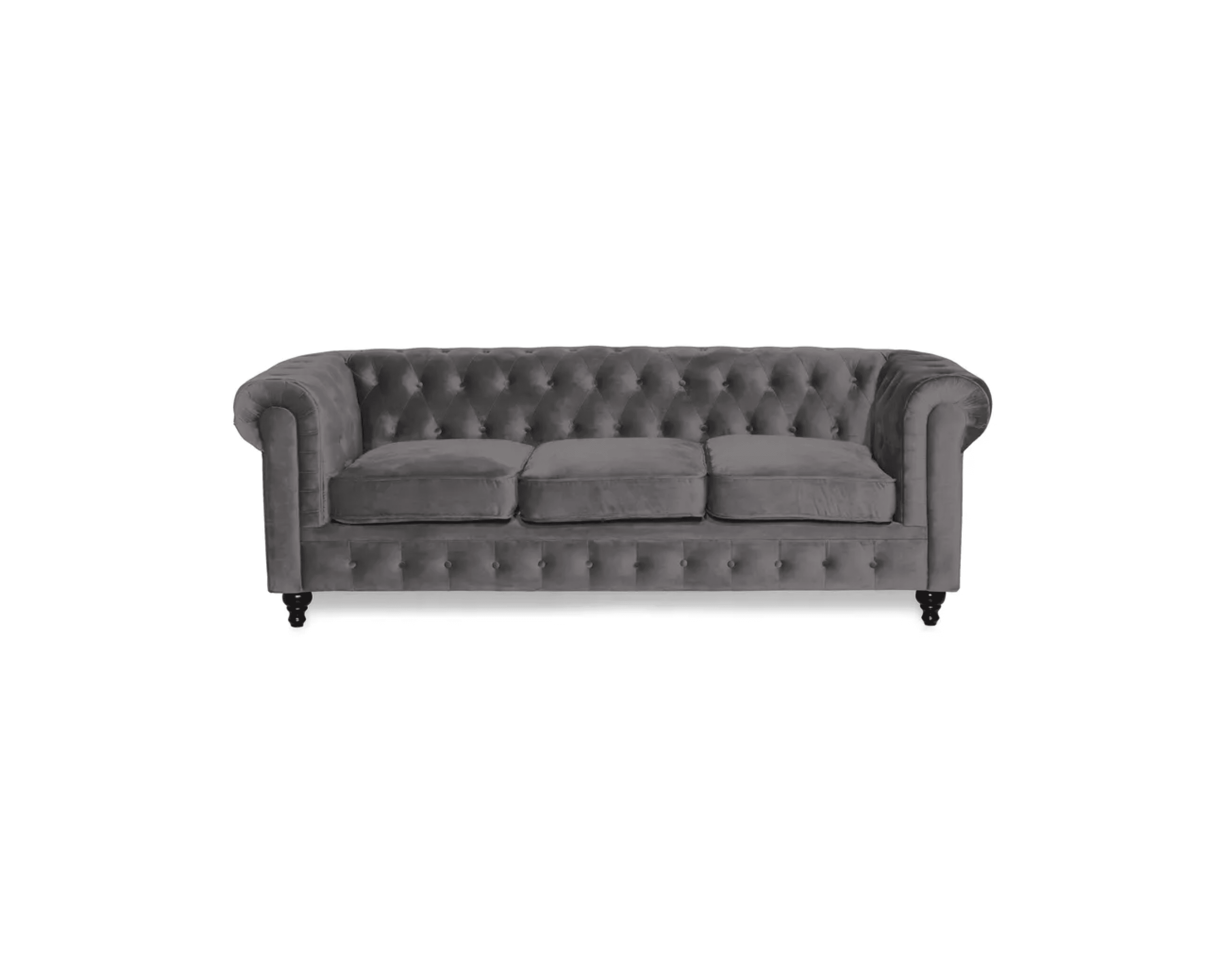 Chesterfield Lyx 3-istuttava sohva harmaa