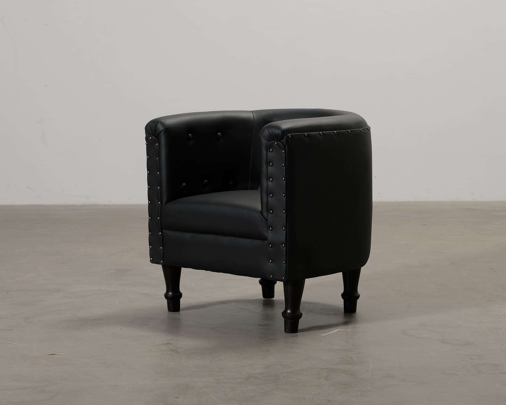 Lasten nojatuoli musta nahka