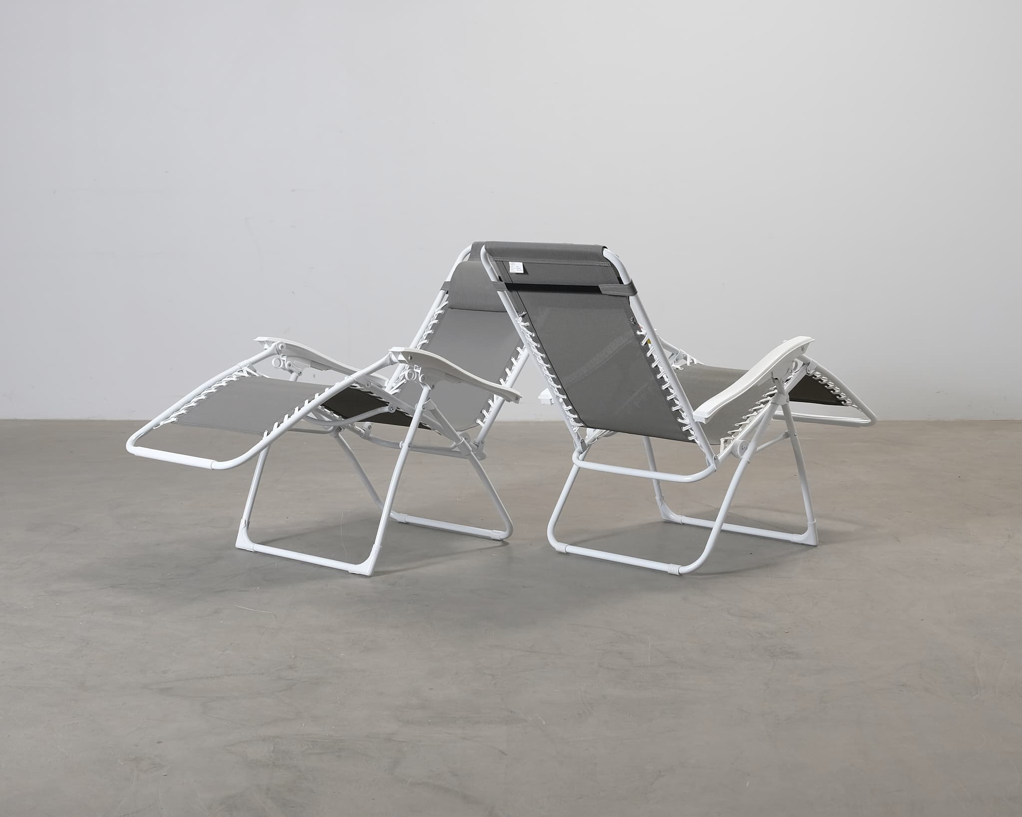 Mio Beach aurinkotuoli harmaa / valkoinen, 2 kpl setti