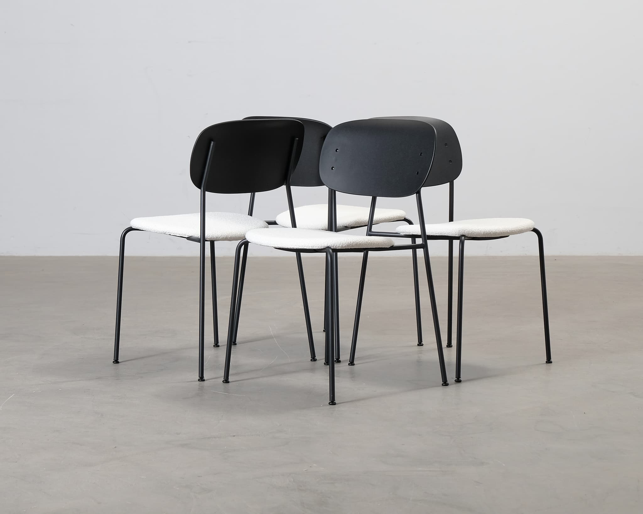 Decotique Note ruokapöydän tuoli musta / valkoinen, 4 kpl setti