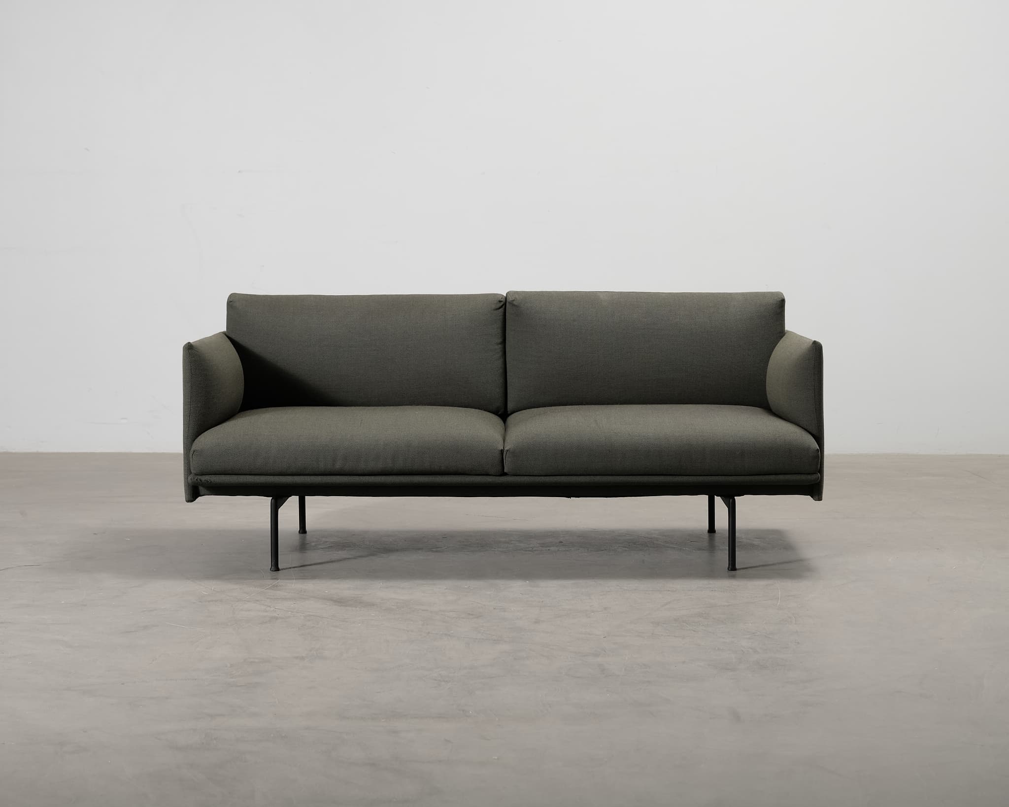 Muuto Outline 2-istuttava sohva vihreä
