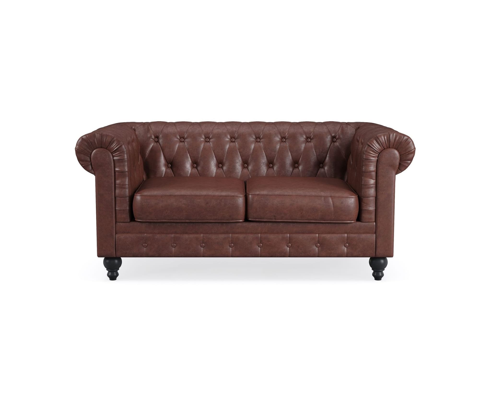 Chesterfield Lyx 2-istuttava sohva tummanruskea