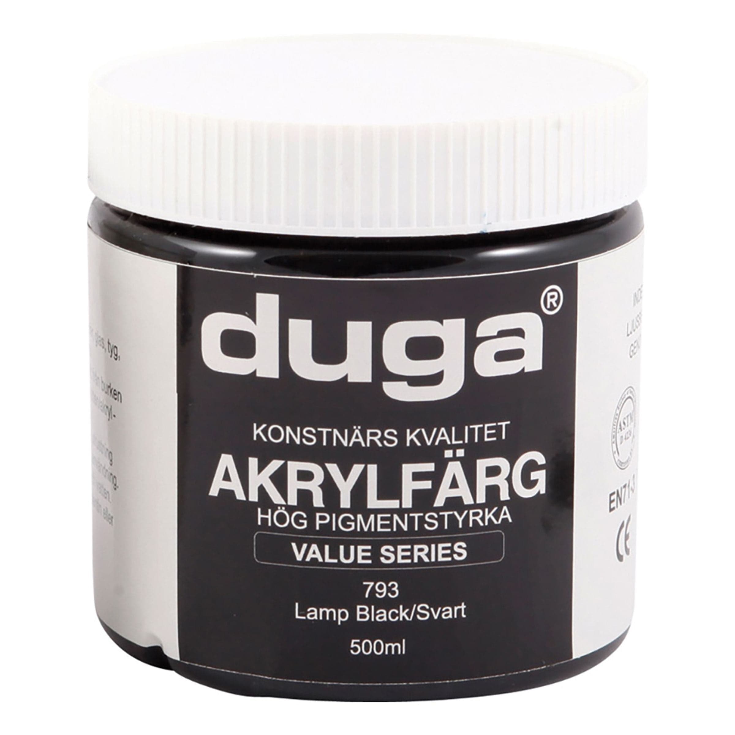 Akryyliväri Musta - 500 ml