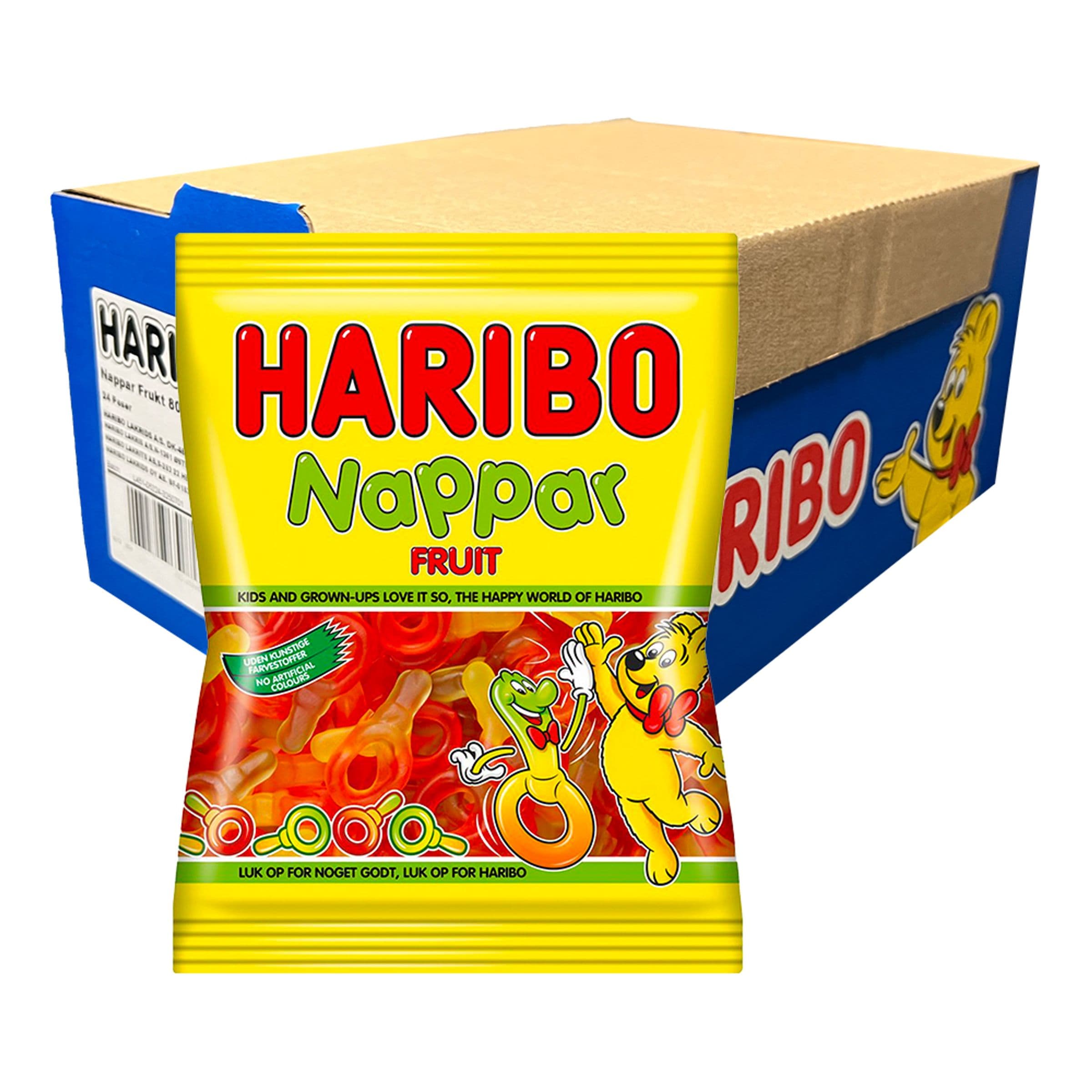 Haribo Fruktnappar Suurpakkaus - 24 x 80 g