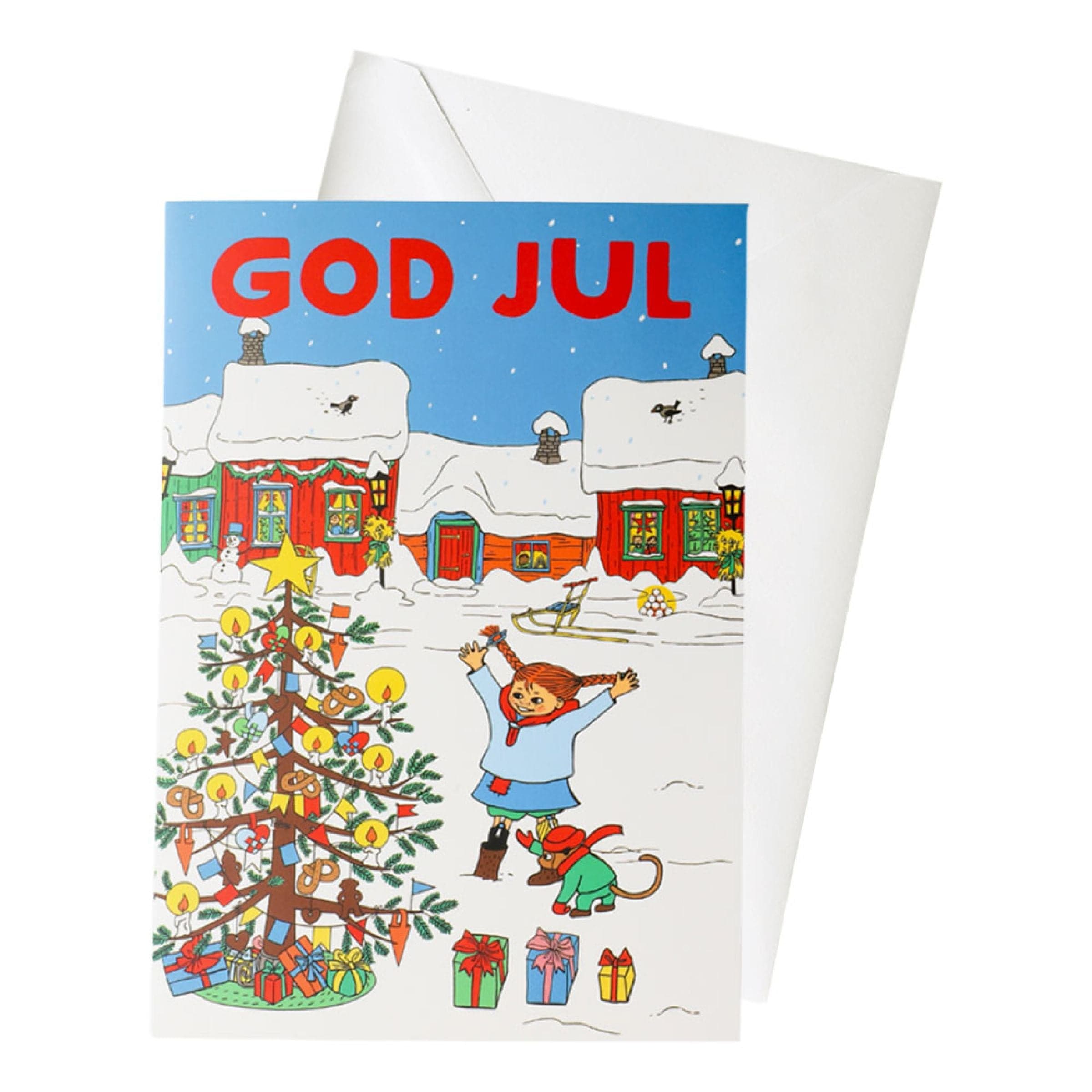 Joulukortti Peppi Pitkätossu