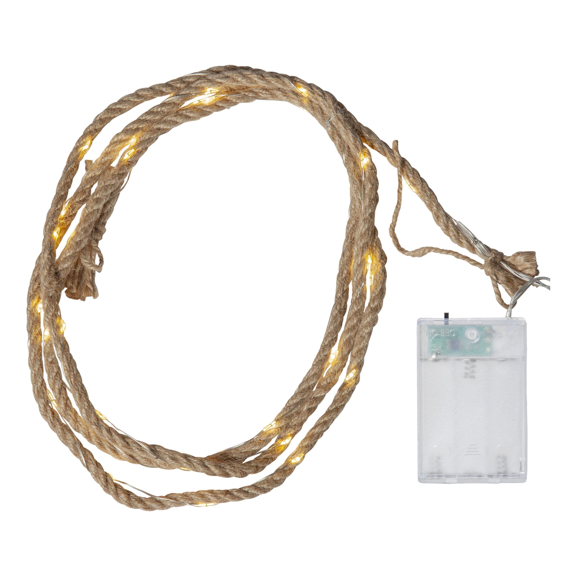 Jutesta valmistettu valosarja LED