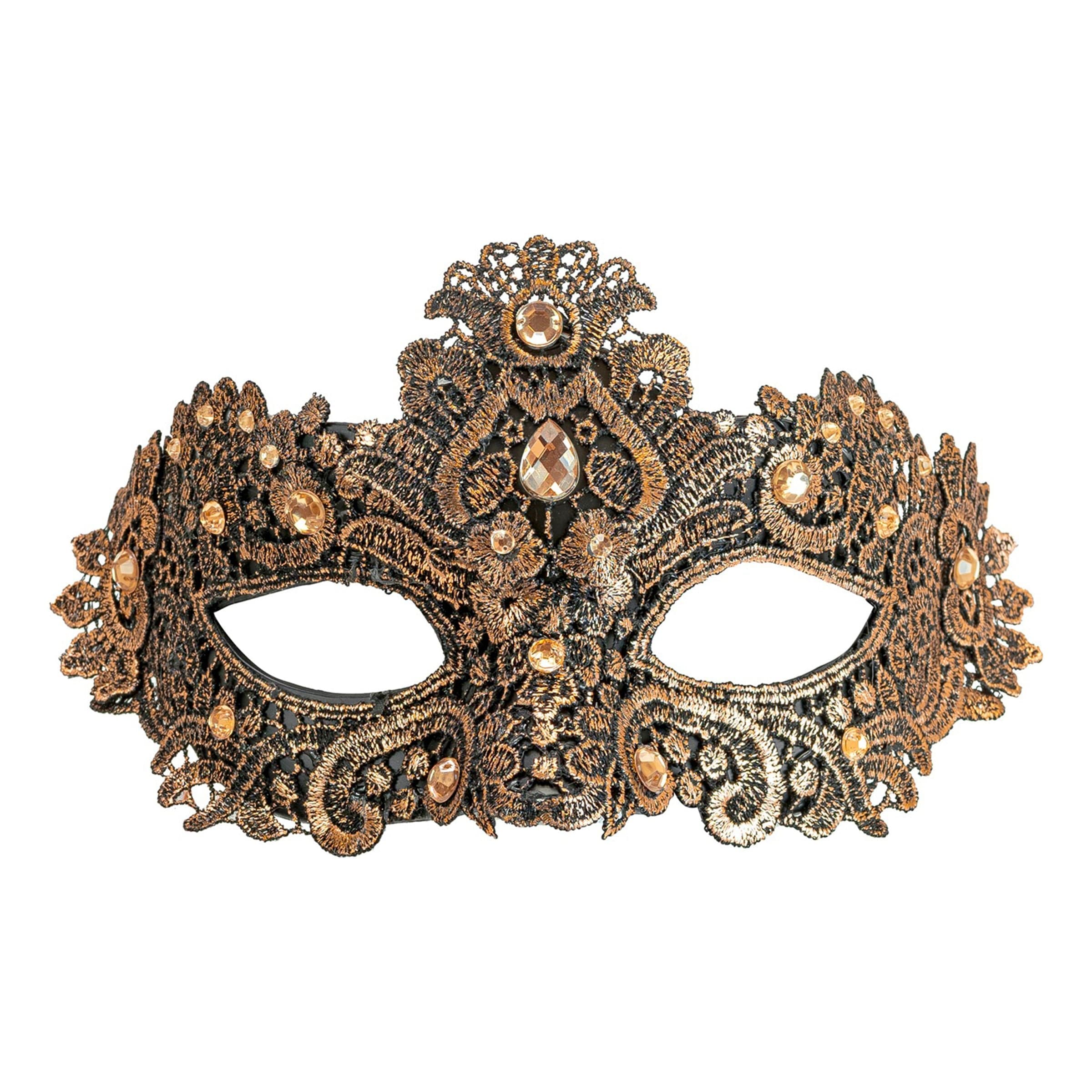 Silmänaamio strassikoristeilla, pronssi - One size