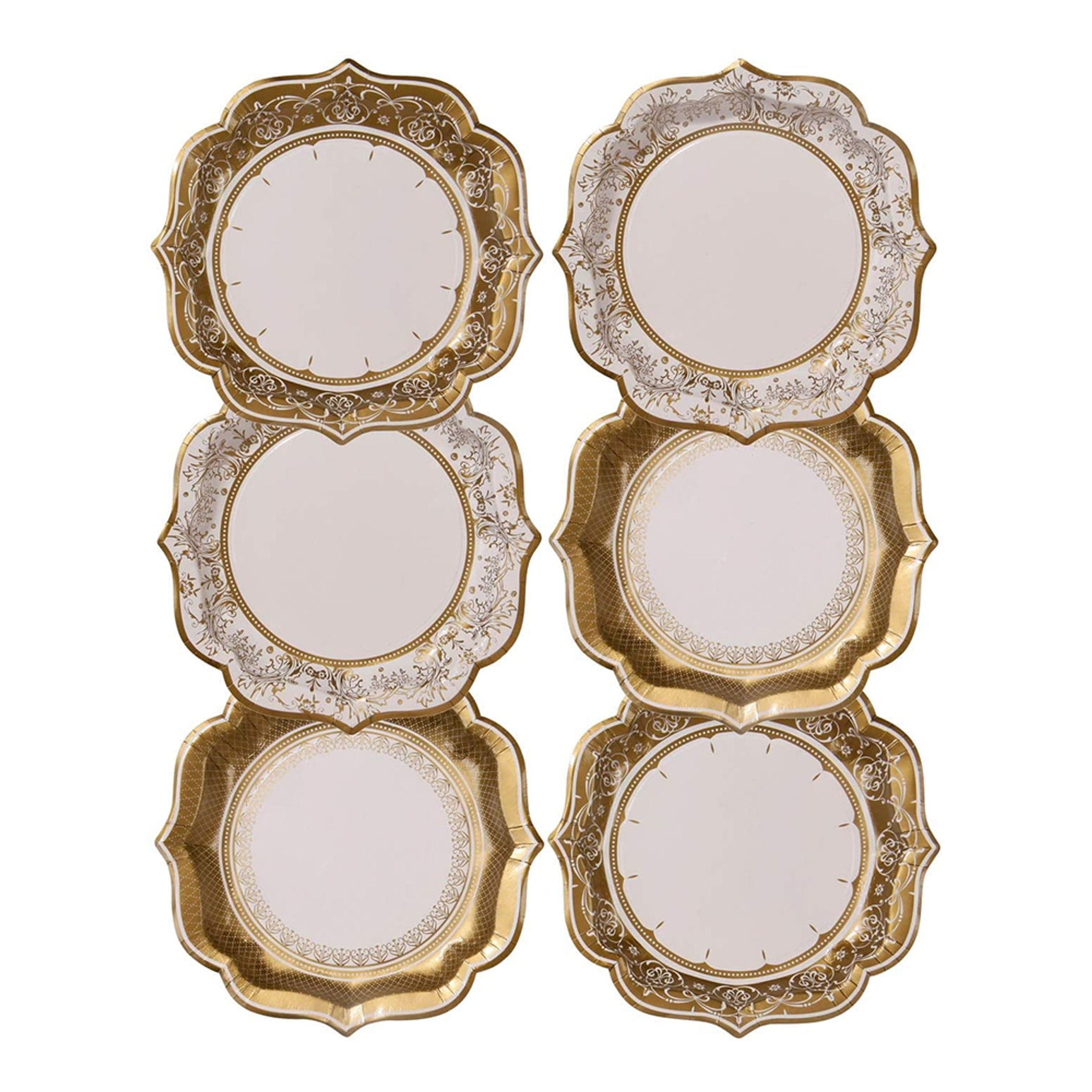 Pahvilautaset Juhla Posliini - 12-pakkaus