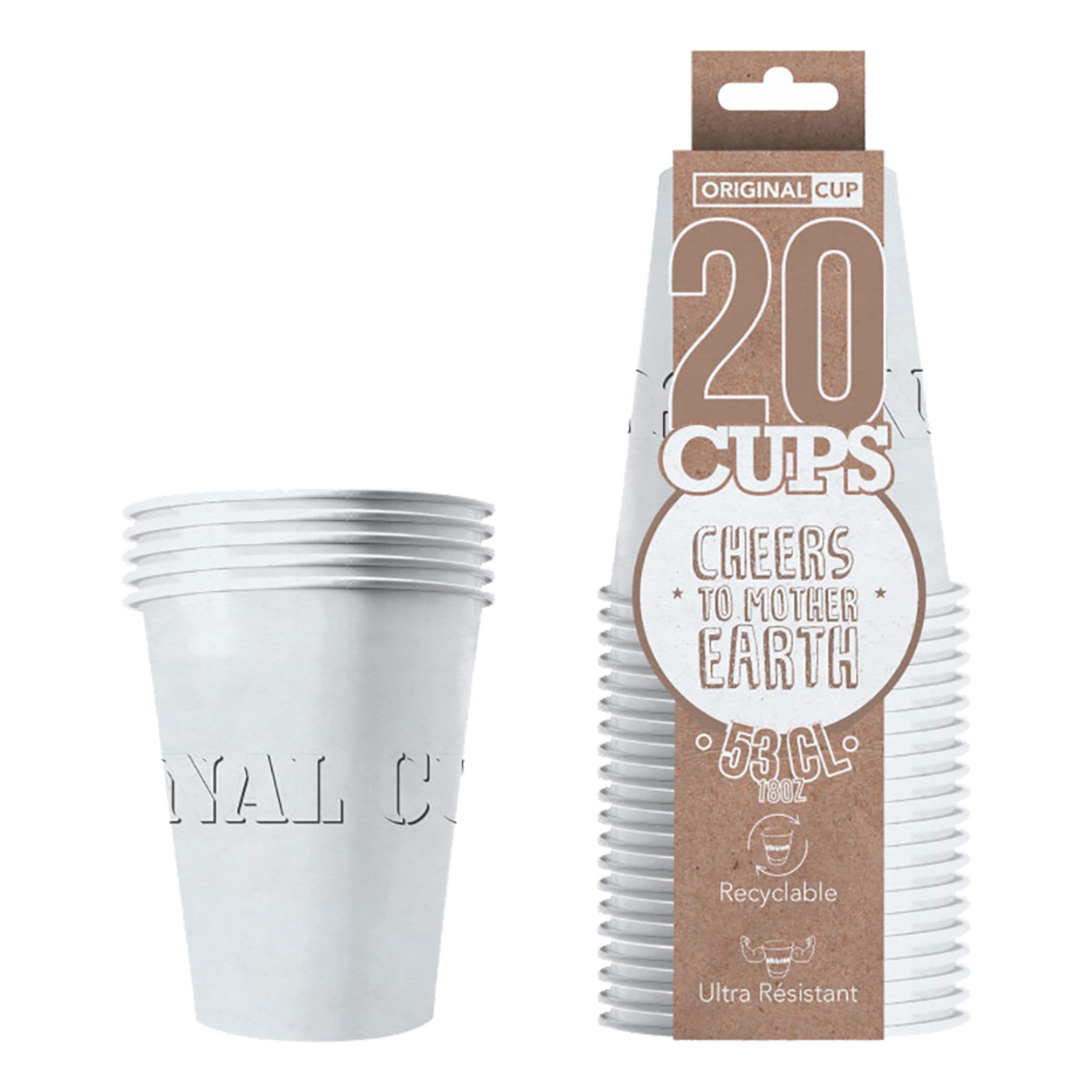 Party Cups Paperi Valkoinen - 20-pakkaus