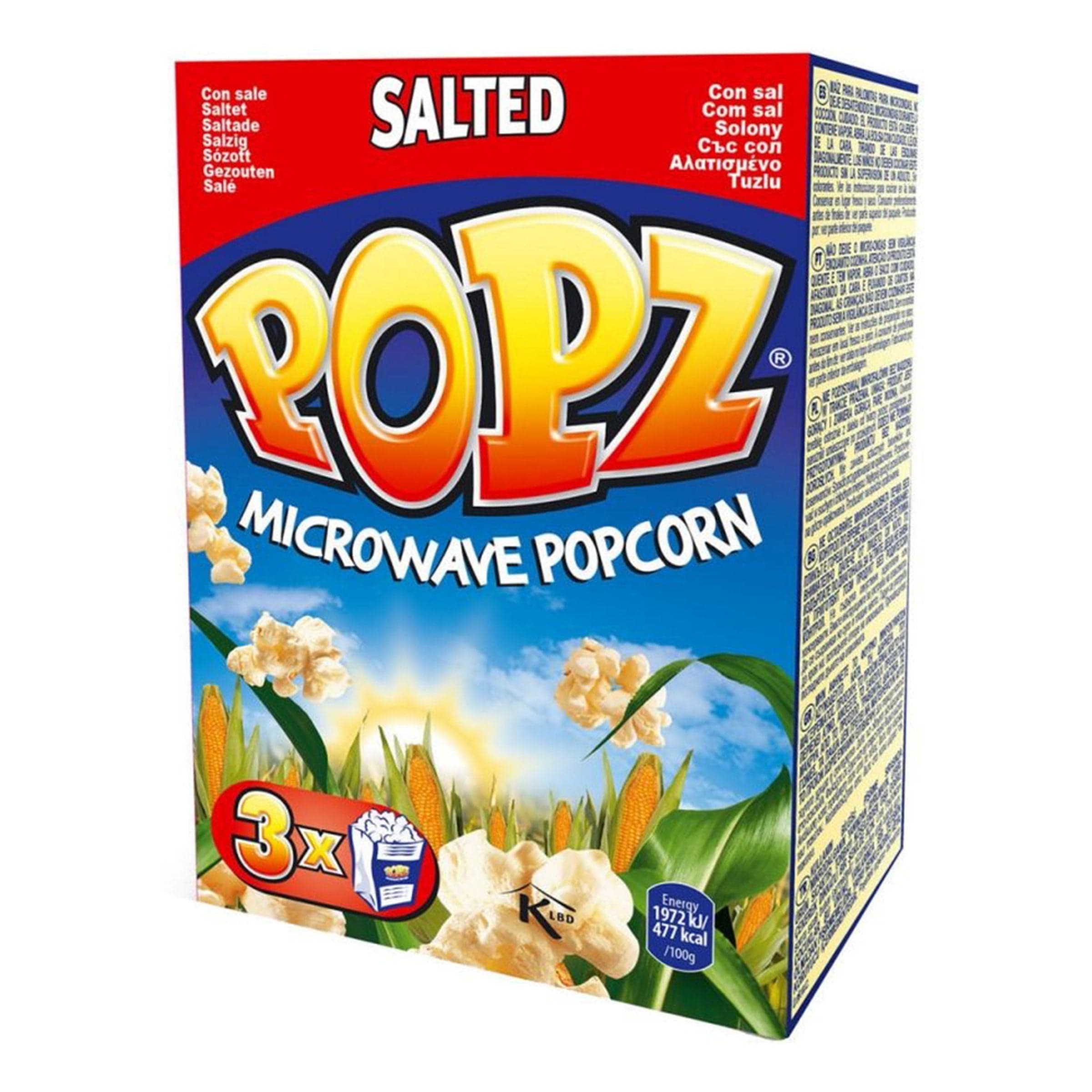 Popz Mikropopcorn Suola - 3 x 85 g