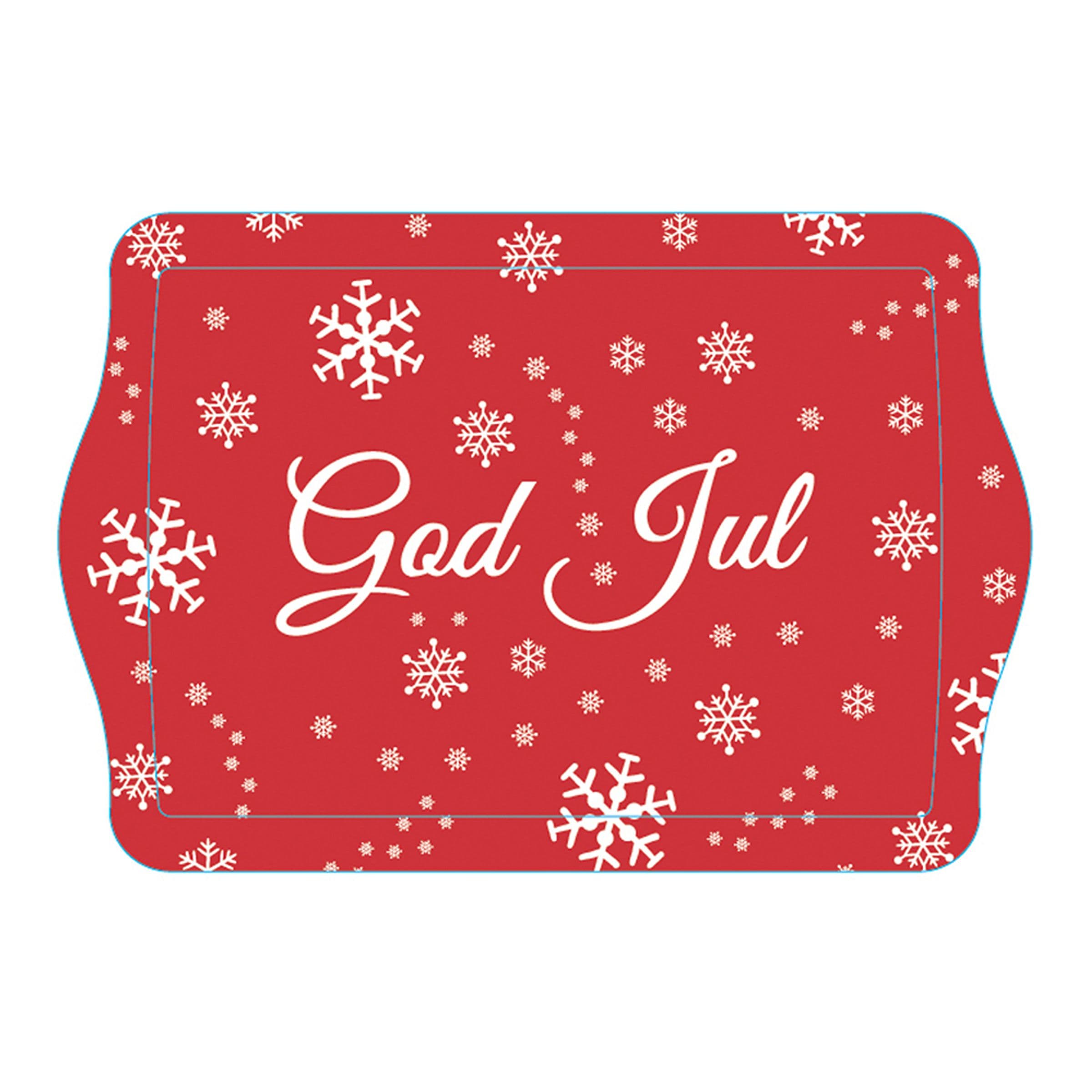 Punainen Tarjotin God Jul - Pieni