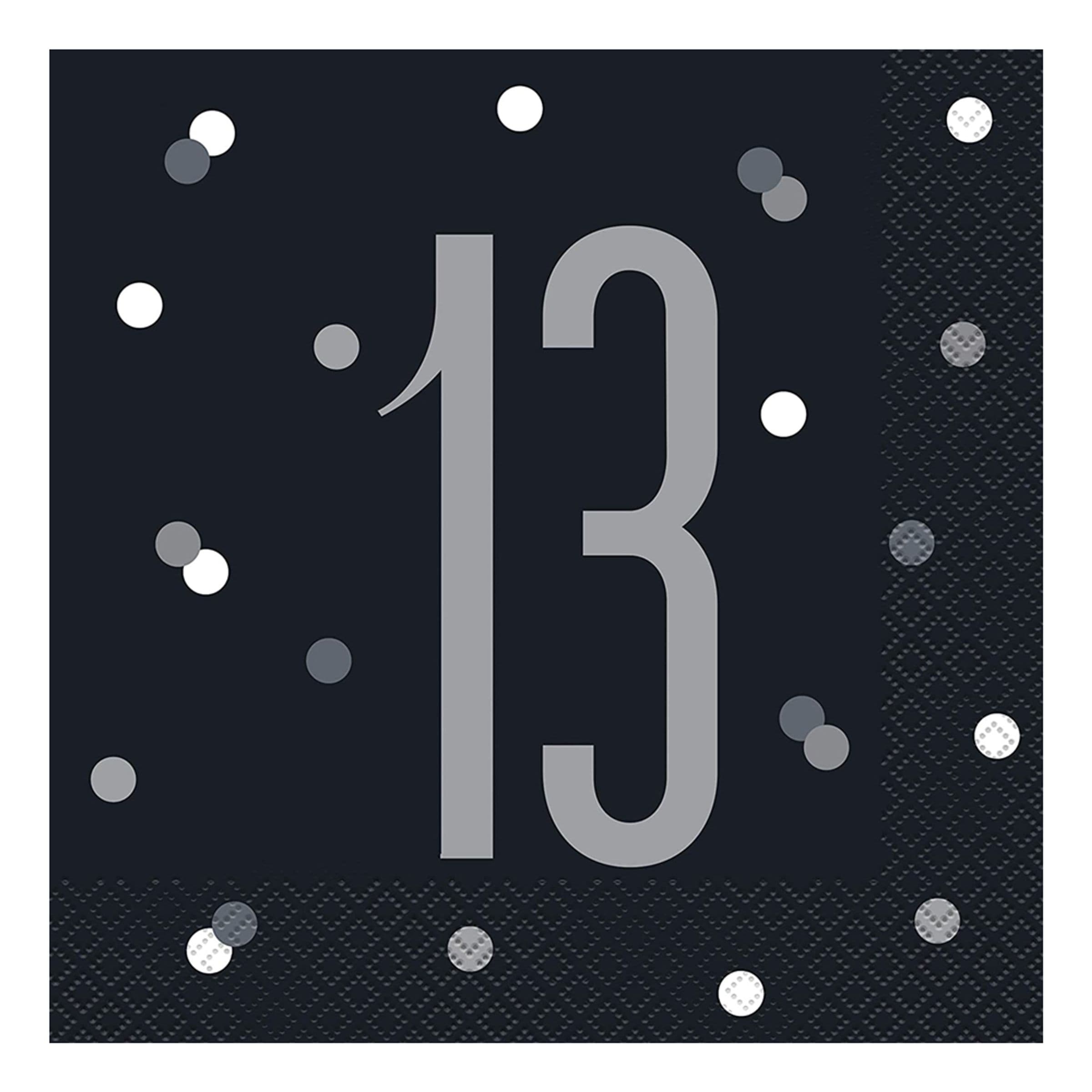 Servetit 13 Musta Pilkullinen - 16-pakkaus