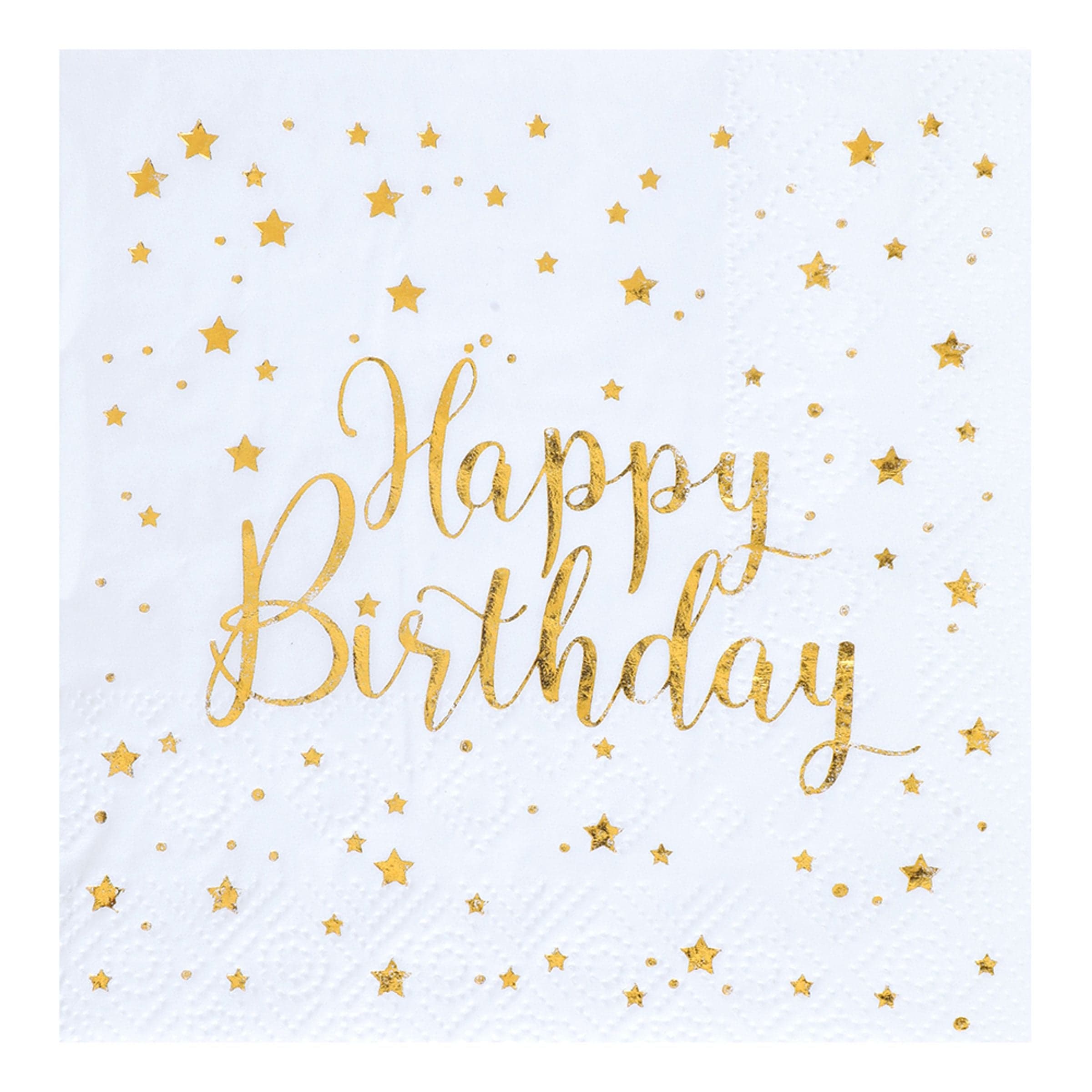 Lautasliinat Happy Birthday Kulta/Valkoinen