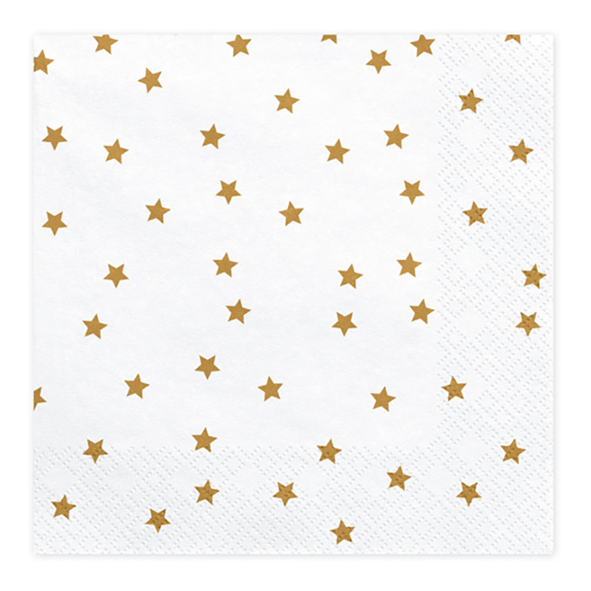 Servetit Tähdet Kulta/Valkoinen - 20-pakkaus