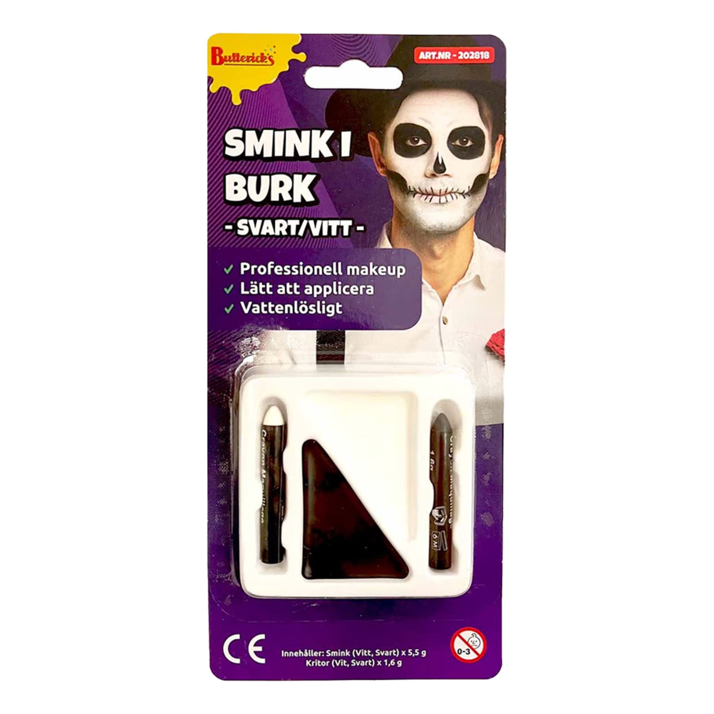 Meikkisetti Musta/Valkoinen