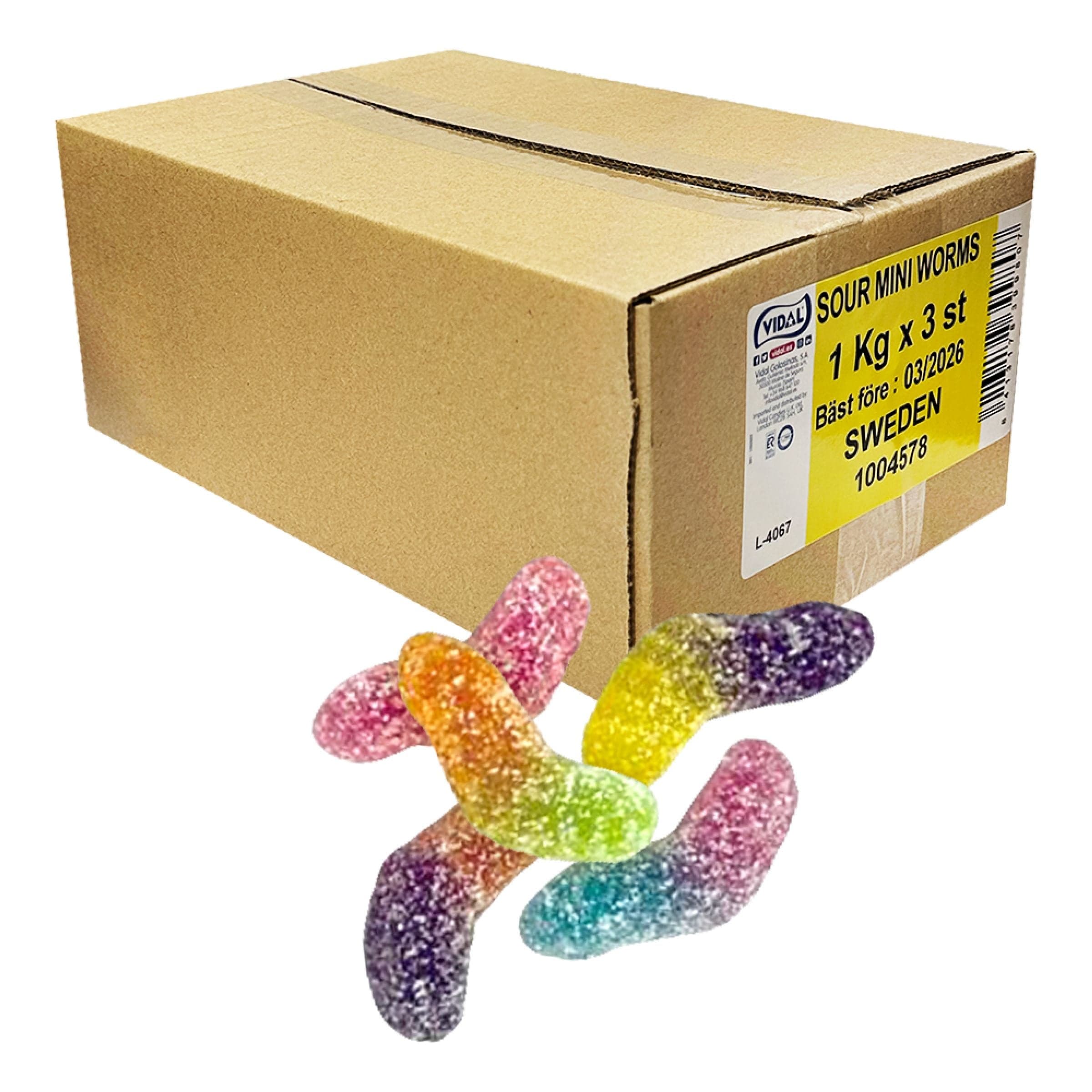 Sour Mini Worms -suurpakkaus - 3 kg