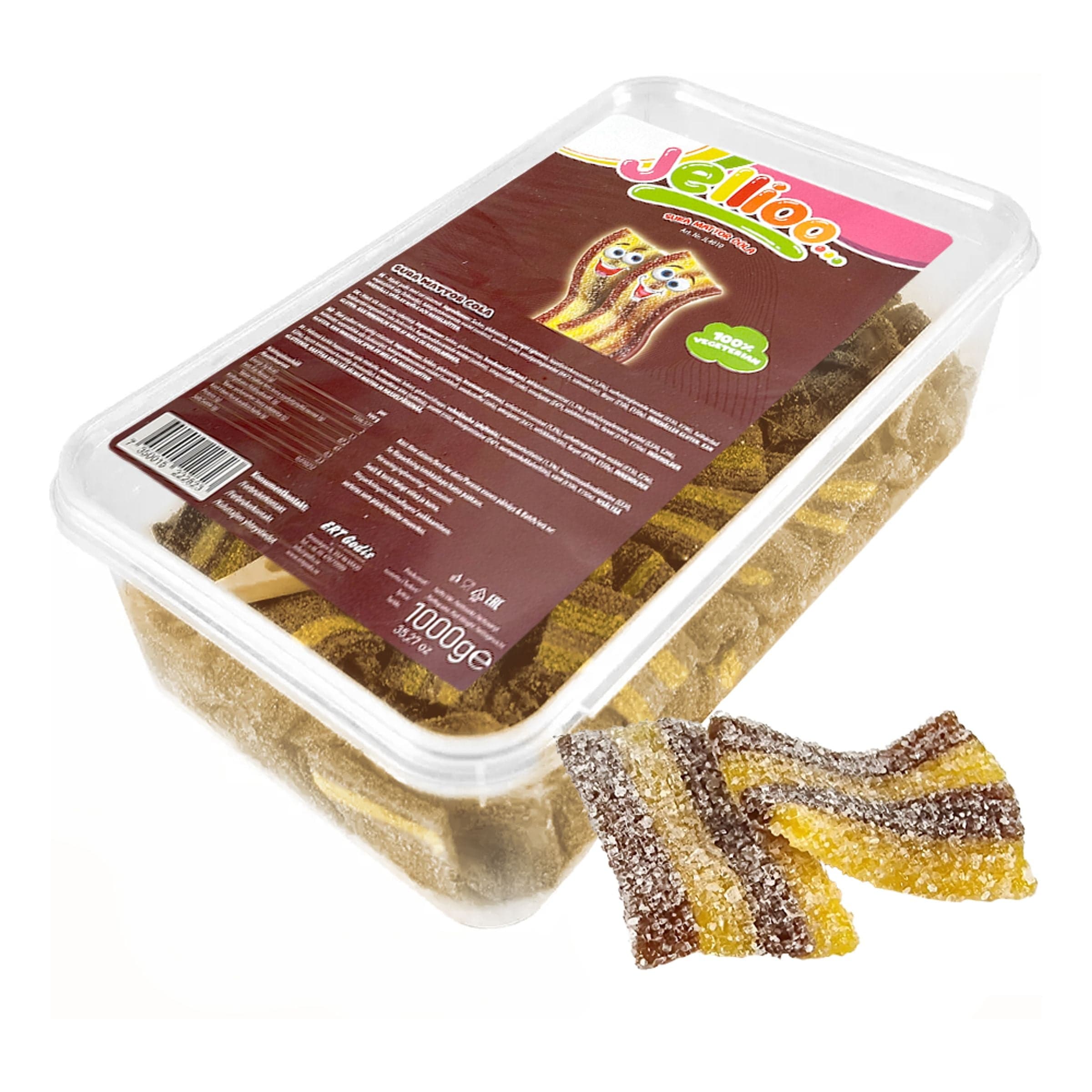 Jellioo Happamat Matot Cola Suurpakkaus - 1 kg