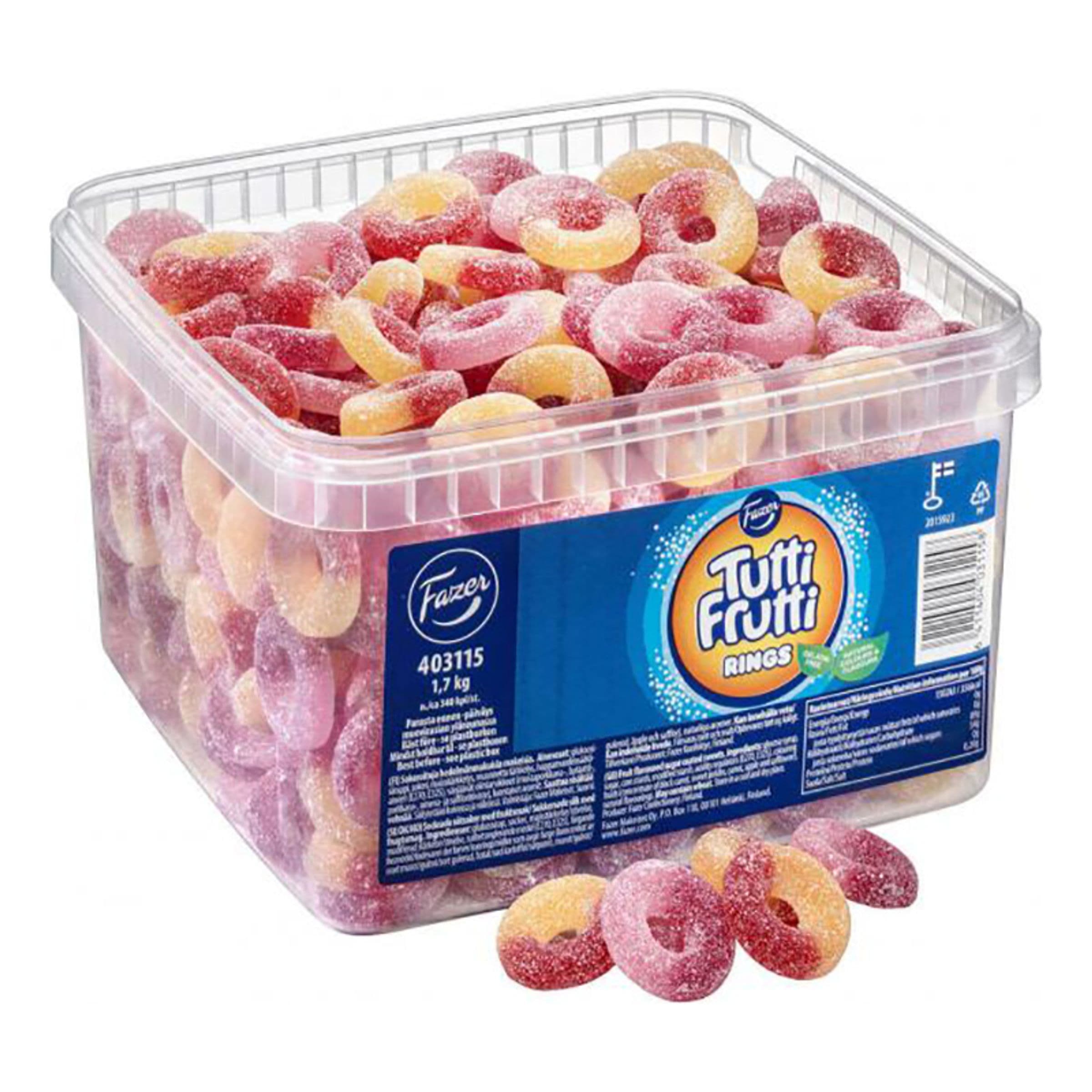 Fazer Tutti Frutti-renkaat Suurpakkaus - 1,7 kg