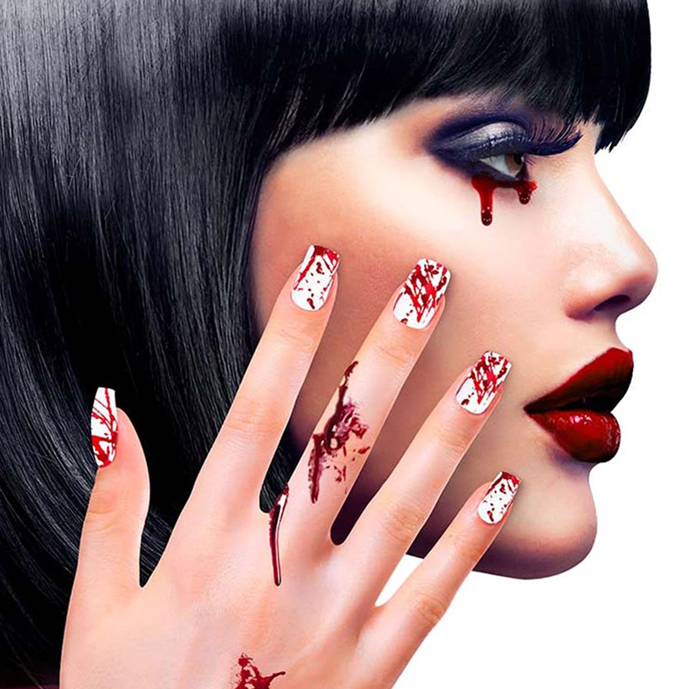 Valkoiset Tekokynnet Veriset - 12-pakkaus