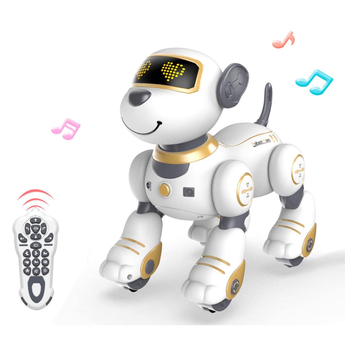 Kaukosäädettävä animoitu koira äänitehosteilla ja valoilla - Marcus-malli