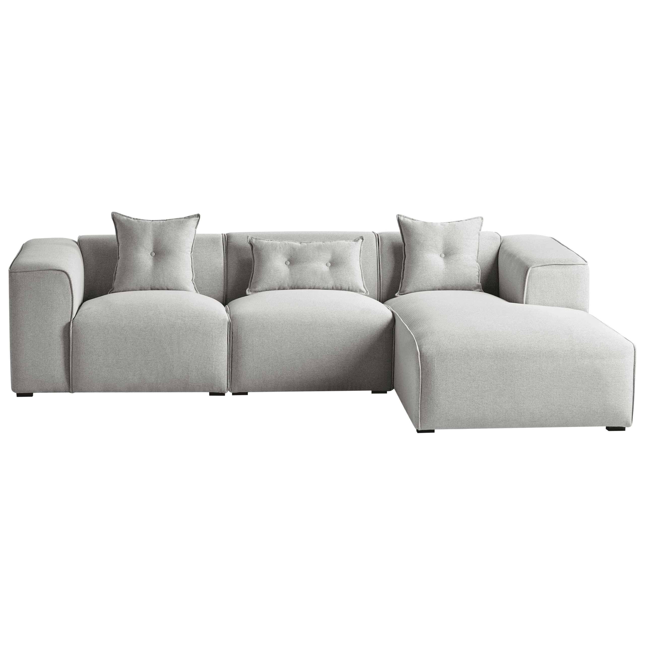 Kulmasohva DOLVA kangas Vaaleanharmaa 3-istuttava Vasen