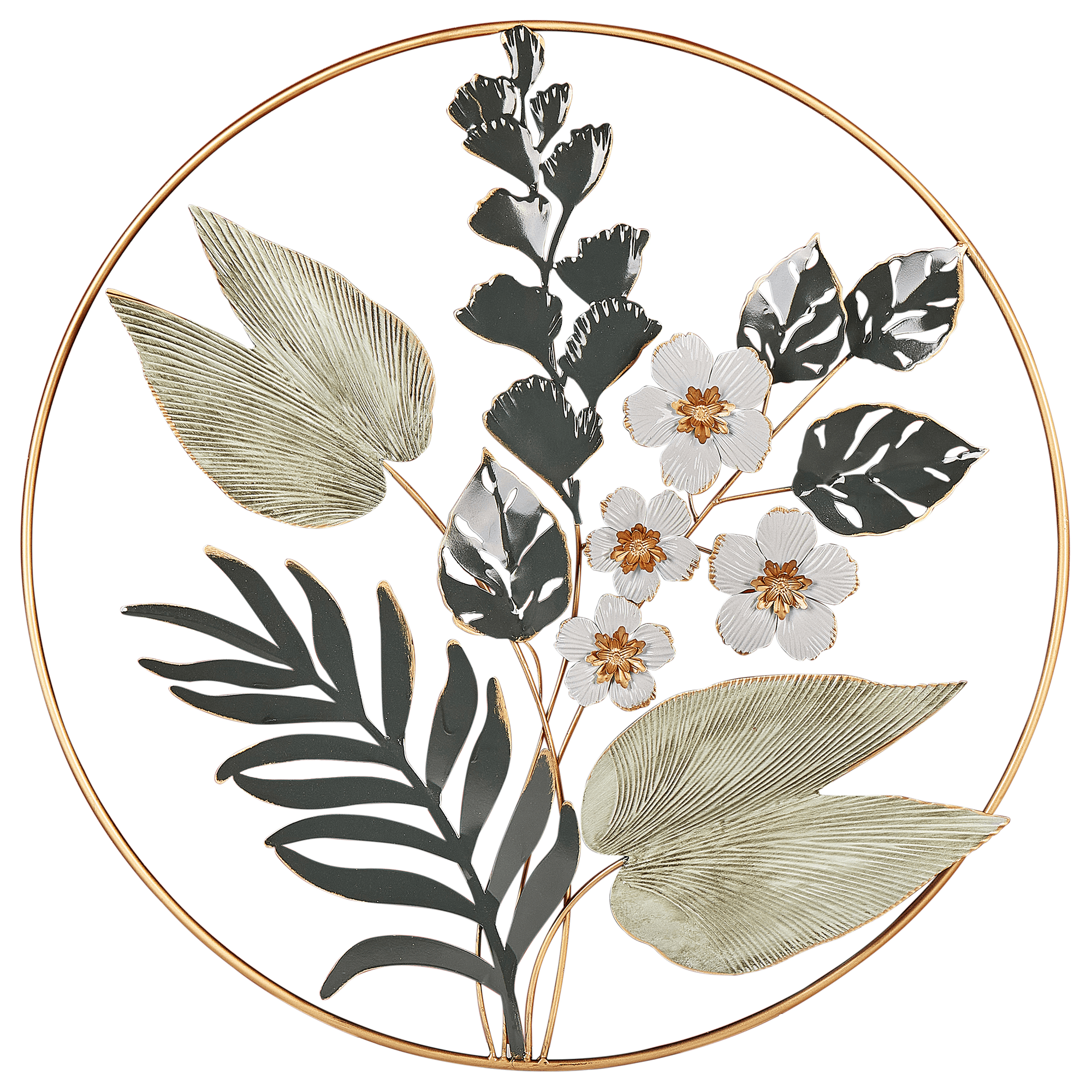 Seinäkoriste Kukka DUBNIUM metalli 70 cm Vihreä