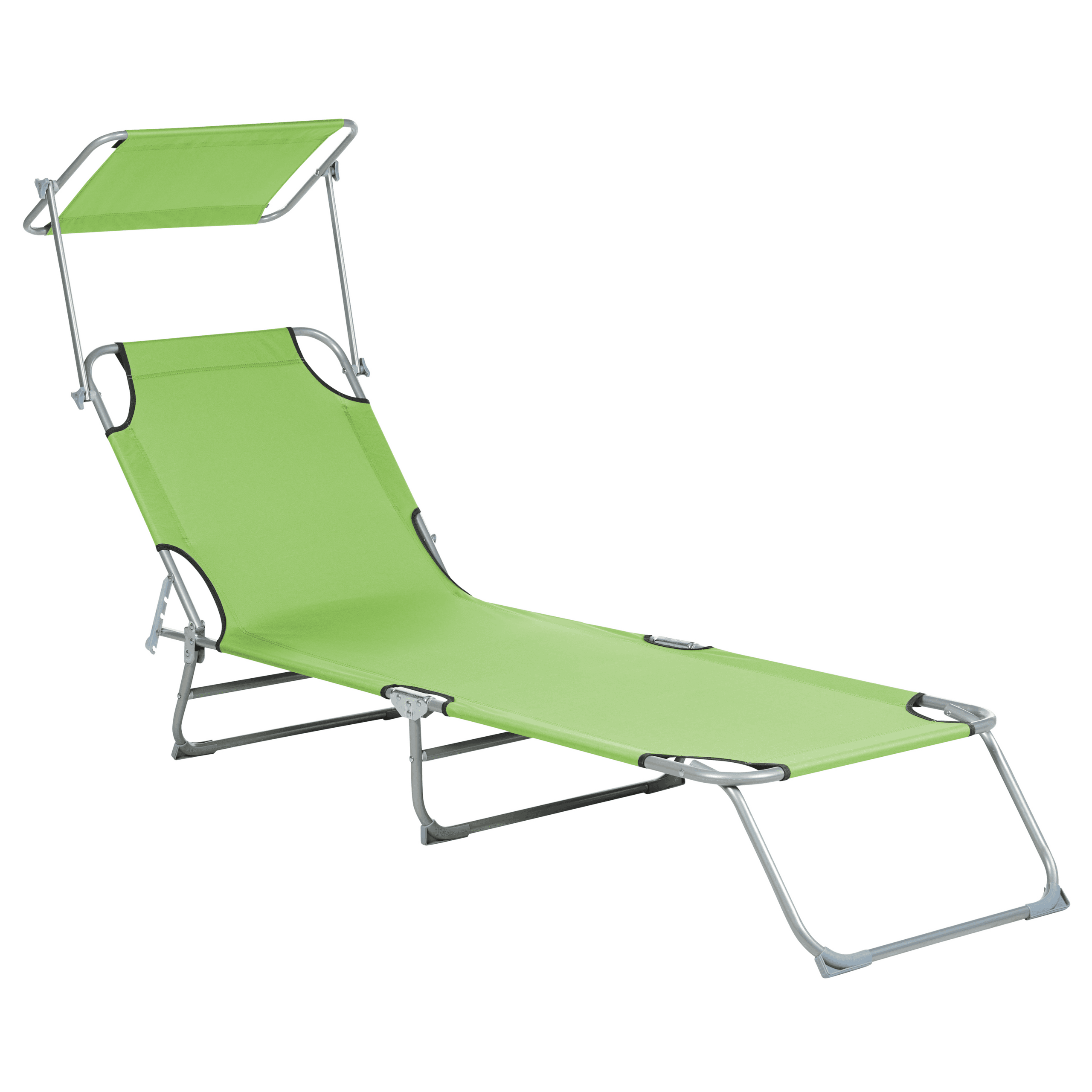 Aurinkotuoli FOLIGNO II kallistettava metalli Limenvihreä