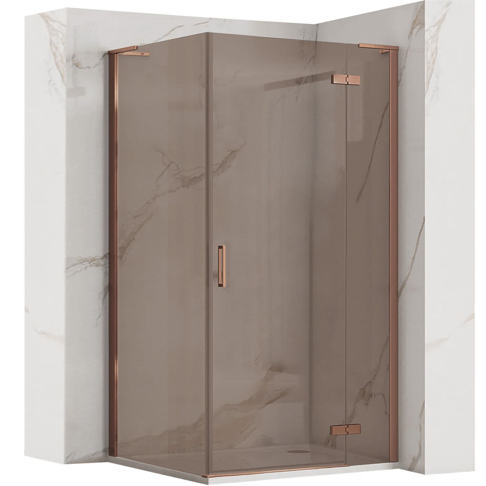 REA Suihkukaappi Hugo 90x90 harjattu kupari, 90X90X200,5CM