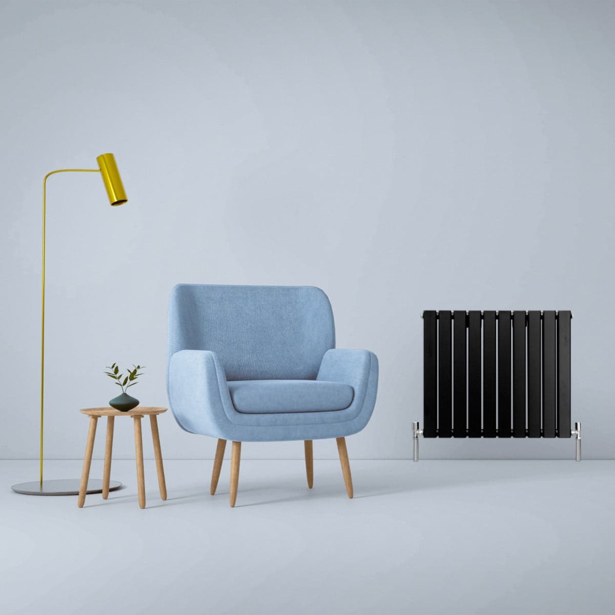 Design-litteät patterit mattamusta 600 mm x 700 mm