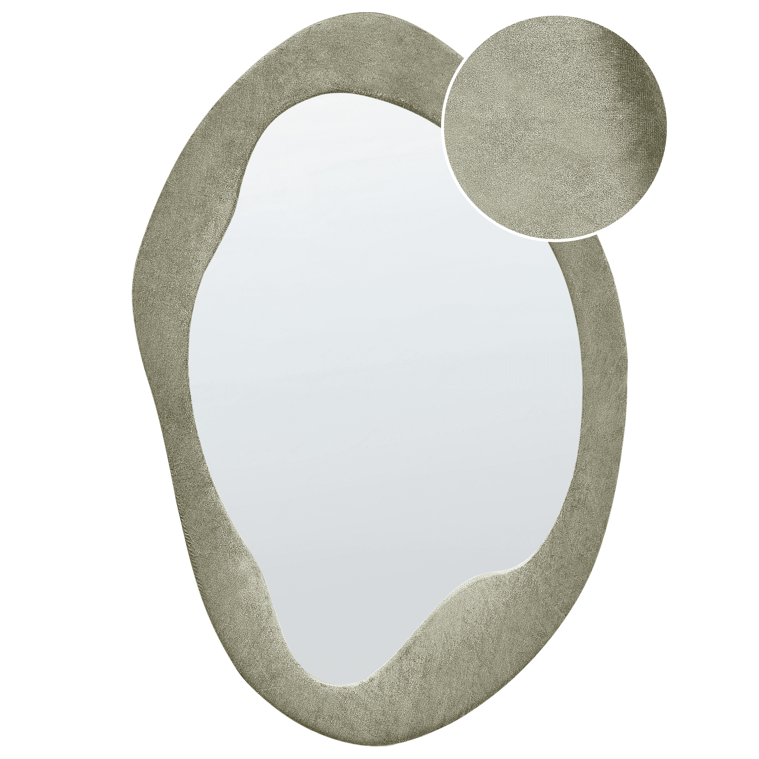 Seinäpeili LENAX 59 cm 90 cm sametti Oliivinvihreä