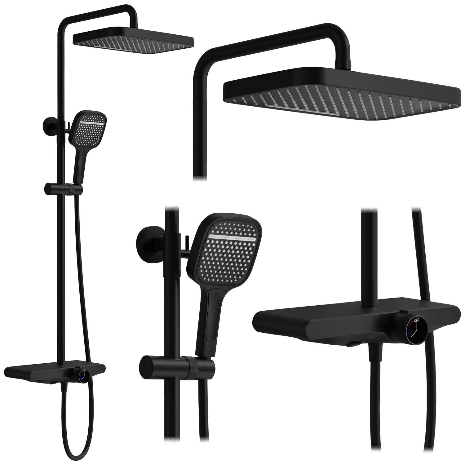 REA suihkusetti BARI musta, 51X33X118, 5CM