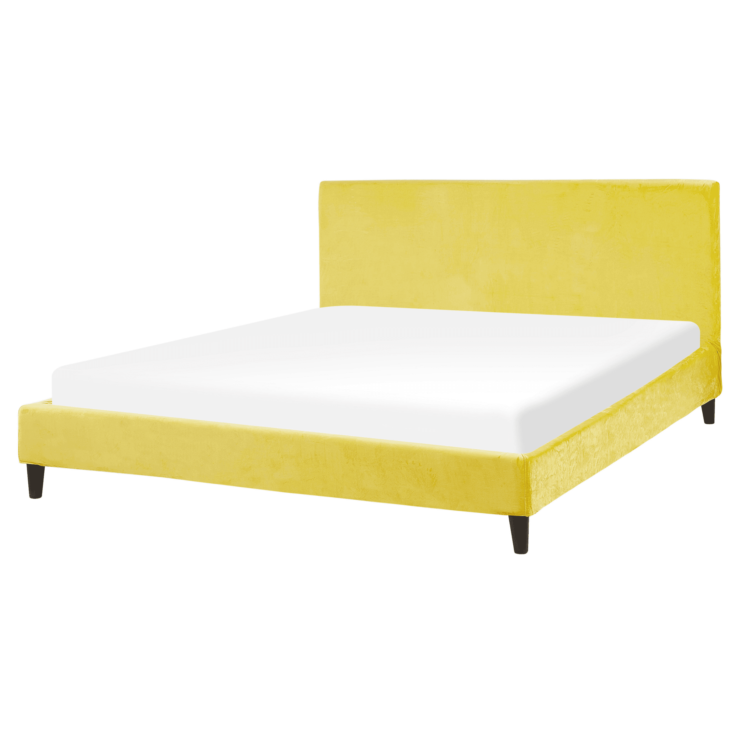 Sänky sametti FITOU 160 x 200 cm Keltainen
