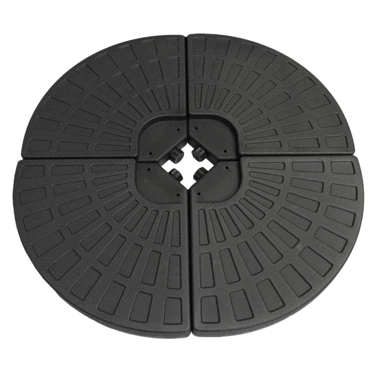 Kantava aurinkovarjon jalusta - viuhkamainen muotoilu