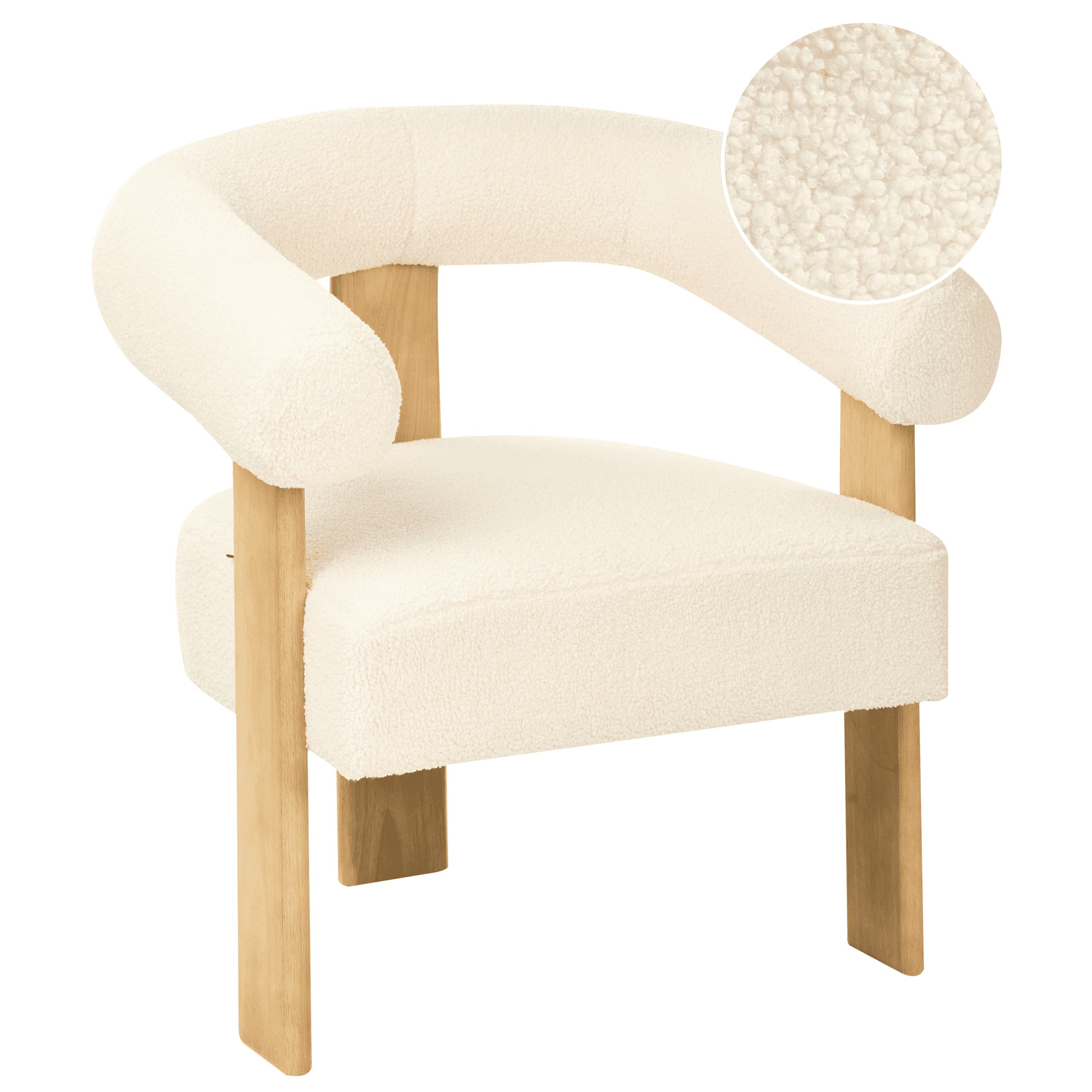 Nojatuoli ILBRO buklee Luonnonvalkoinen/vaaleanruskea