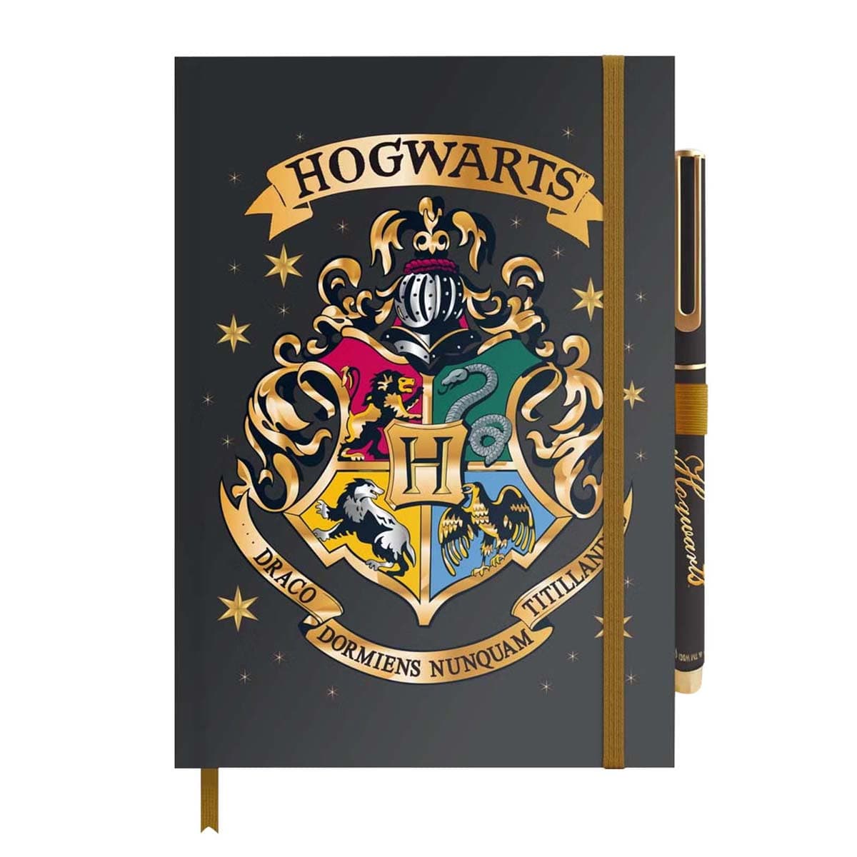 Harry Potter A5 muistikirja Hogwarts-vaakunakynällä 96 lehteä