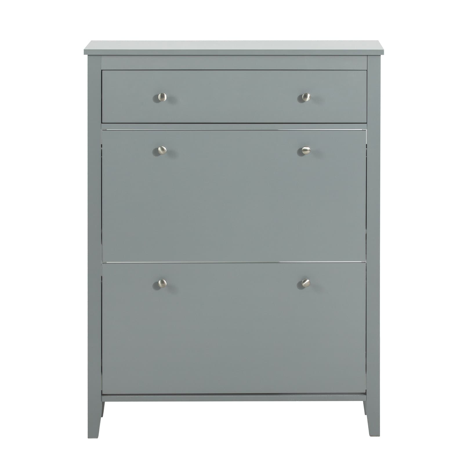 SoBuy Puukuitu säilytyspenkki FSR89-HG 2-ribaltainen harmaa