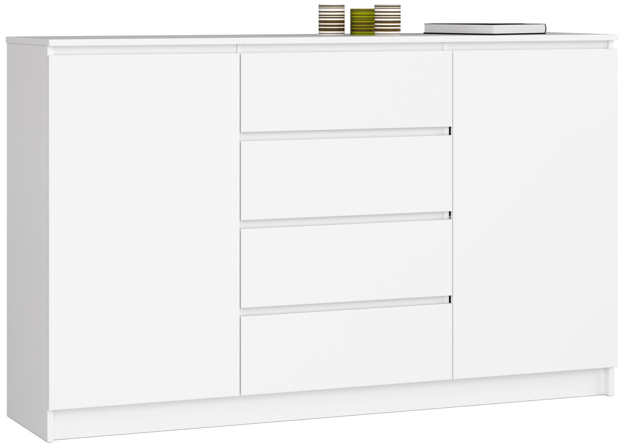 Akord Senkki 2 Ovet 4 Laatikkoa Valkoinen 160x40x99