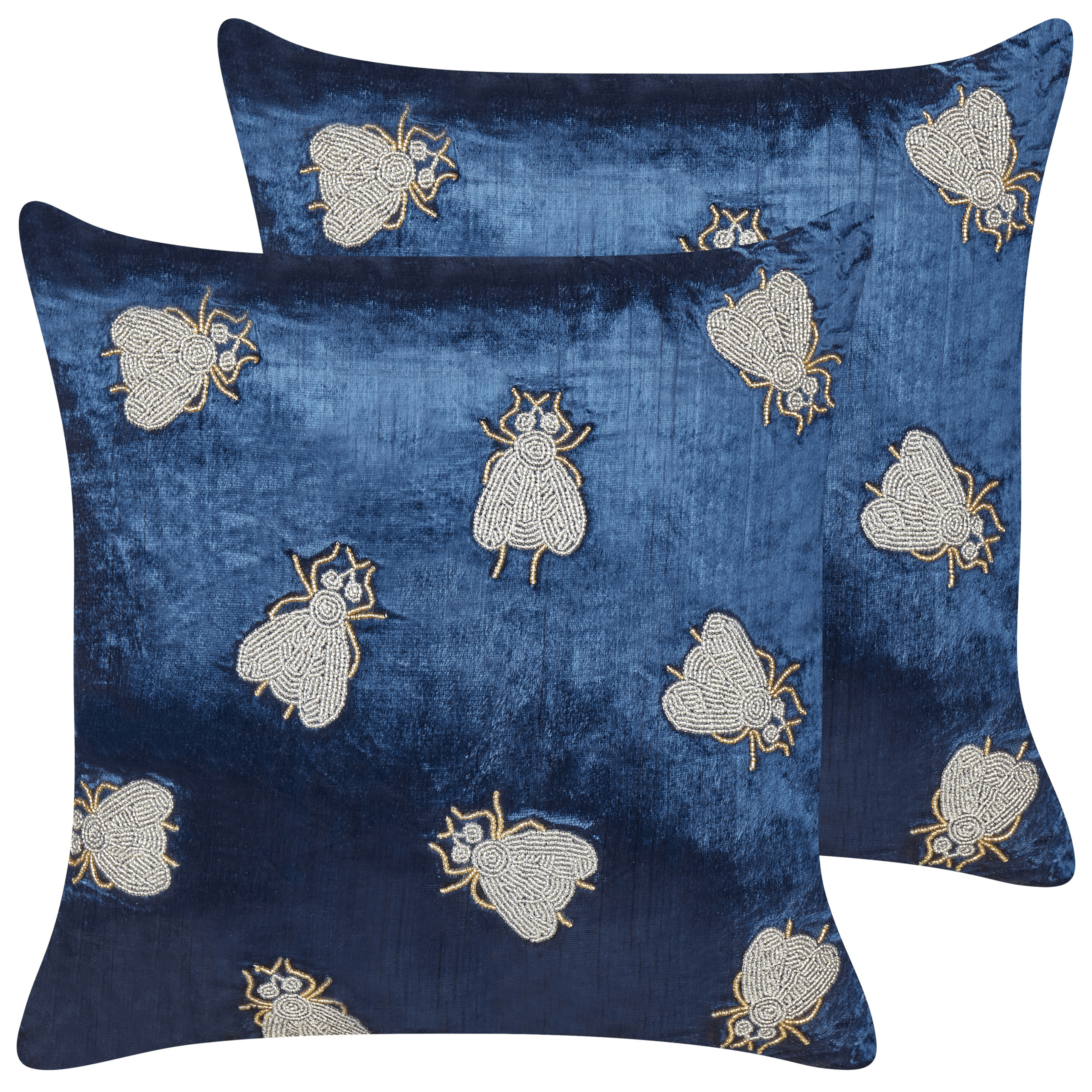 Koristetyynysetti 2 kpl PENTAS sametti 45 x 45 cm Laivastonsininen Eläinkuvio