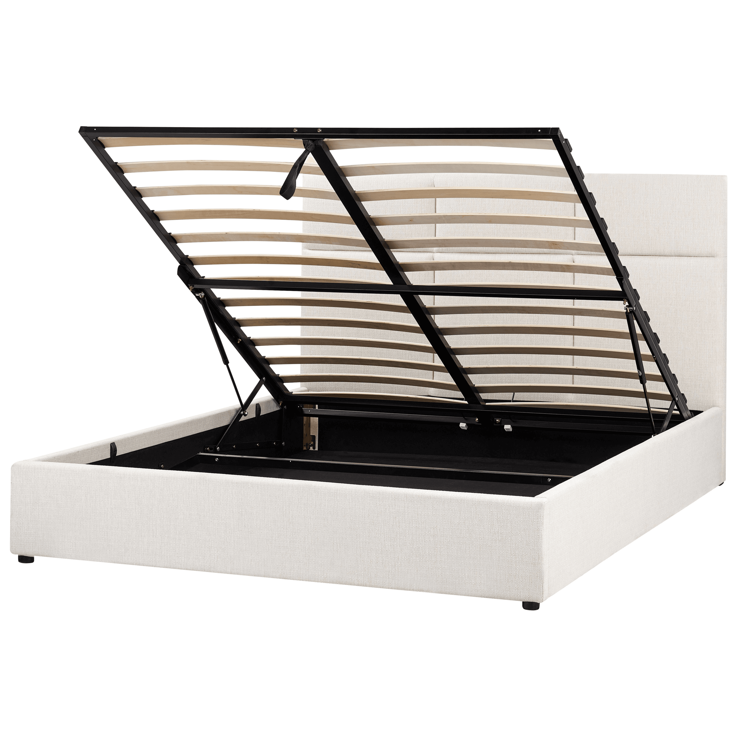 Sänky säilytystilalla kangas LAGORD 160 x 200 cm Luonnonvalkoinen